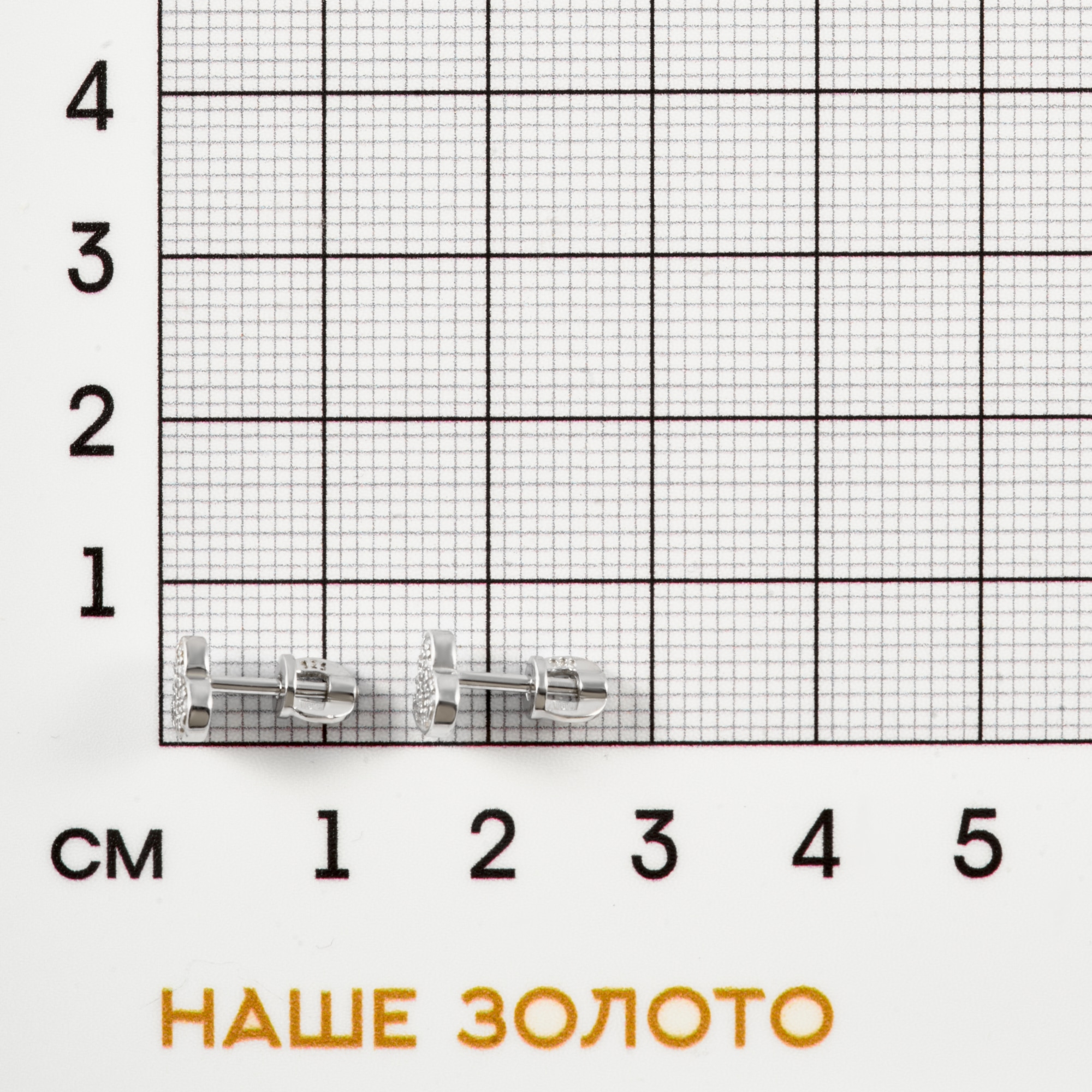 Серебряные серьги гвоздики Вознесенский  со вставками (фианит) 6В12-0462