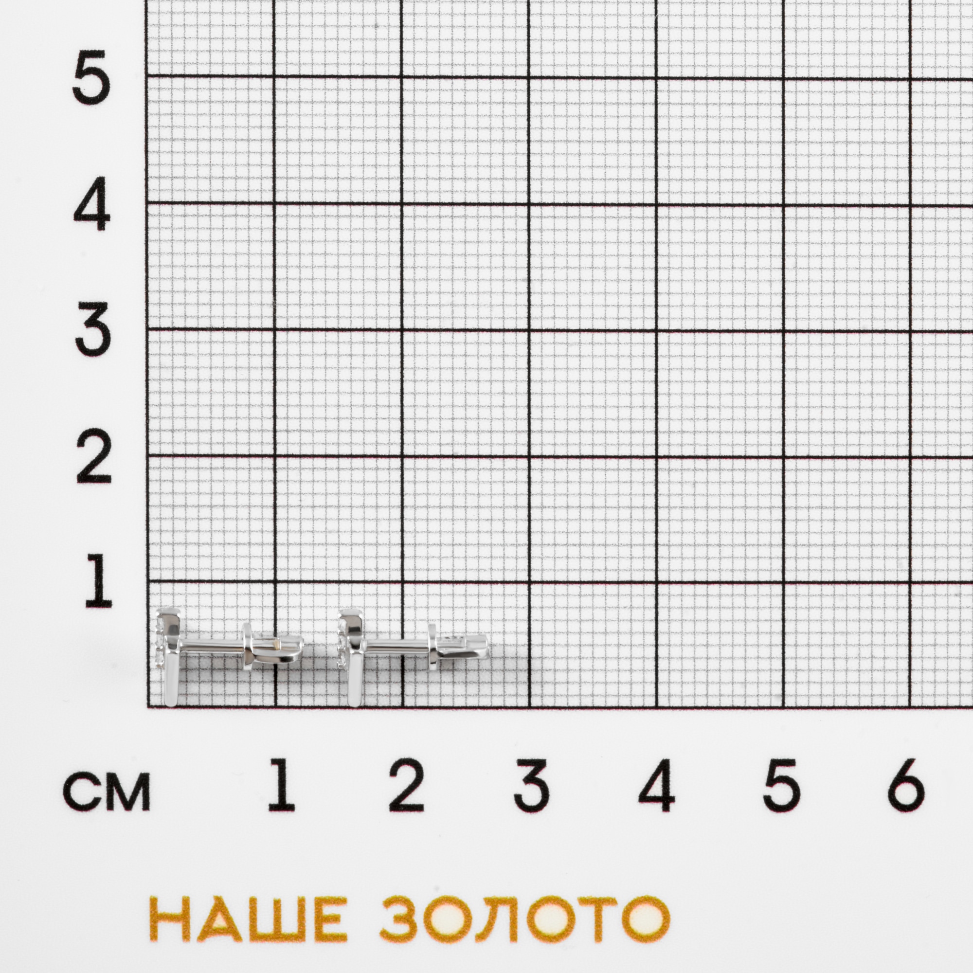 Серебряные серьги гвоздики Вознесенский  со вставками (фианит) 6В12-0986