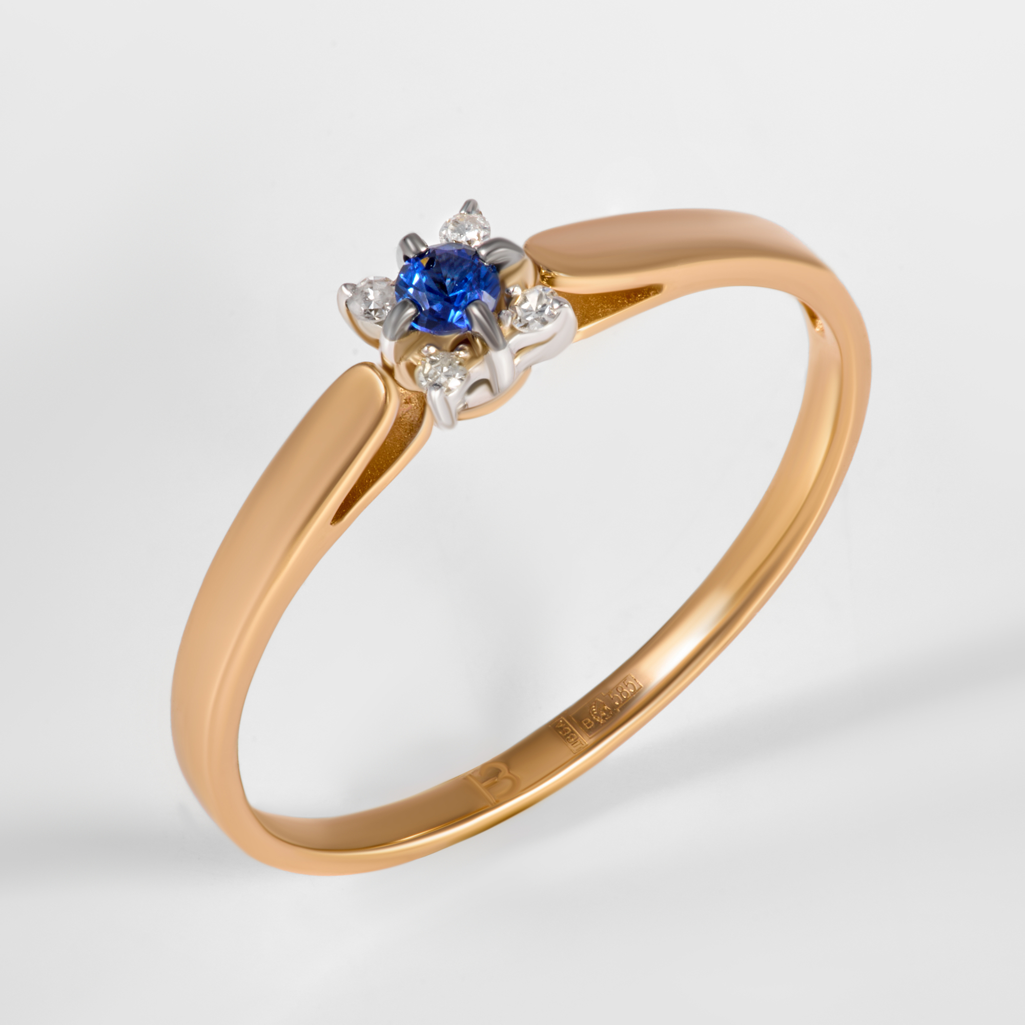 Золотое кольцо Бриллиант союз из красного золота 585 пробы ЫЗ542261061КСапГт