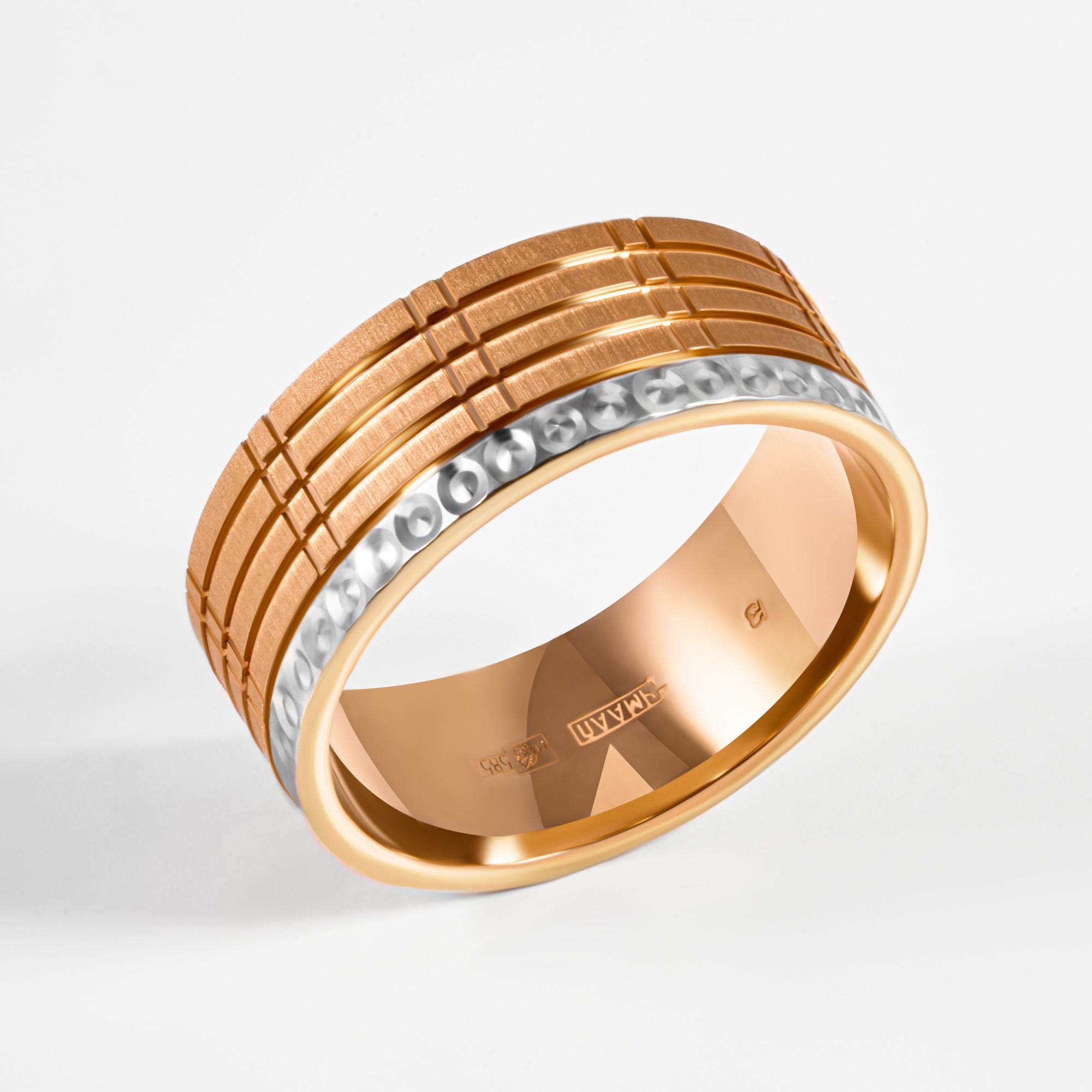 Золотое кольцо обручальное Веско из красного золота 585 пробы 7ВЗТ1274КБ