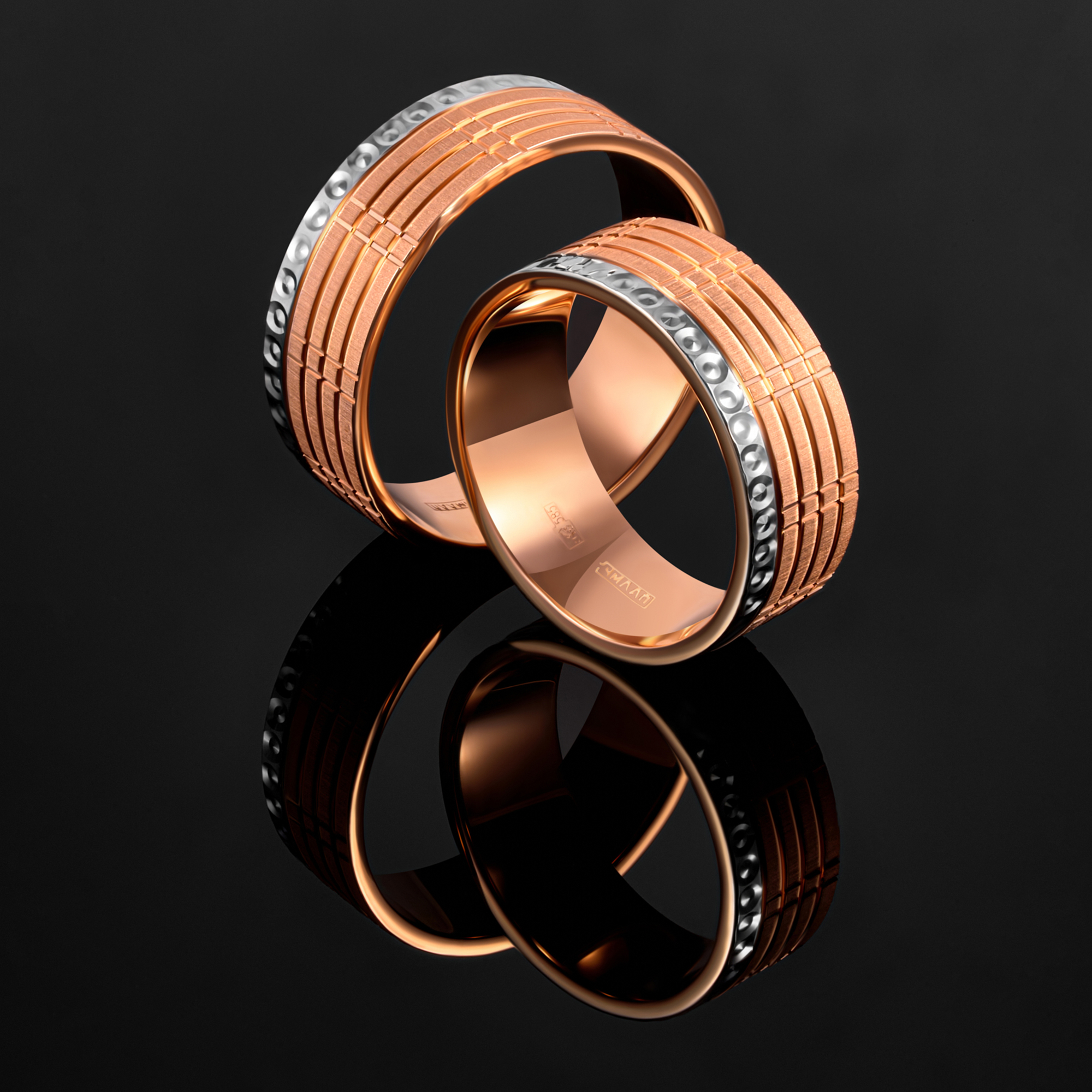 Золотое кольцо обручальное Веско из красного золота 585 пробы 7ВЗТ1274КБ
