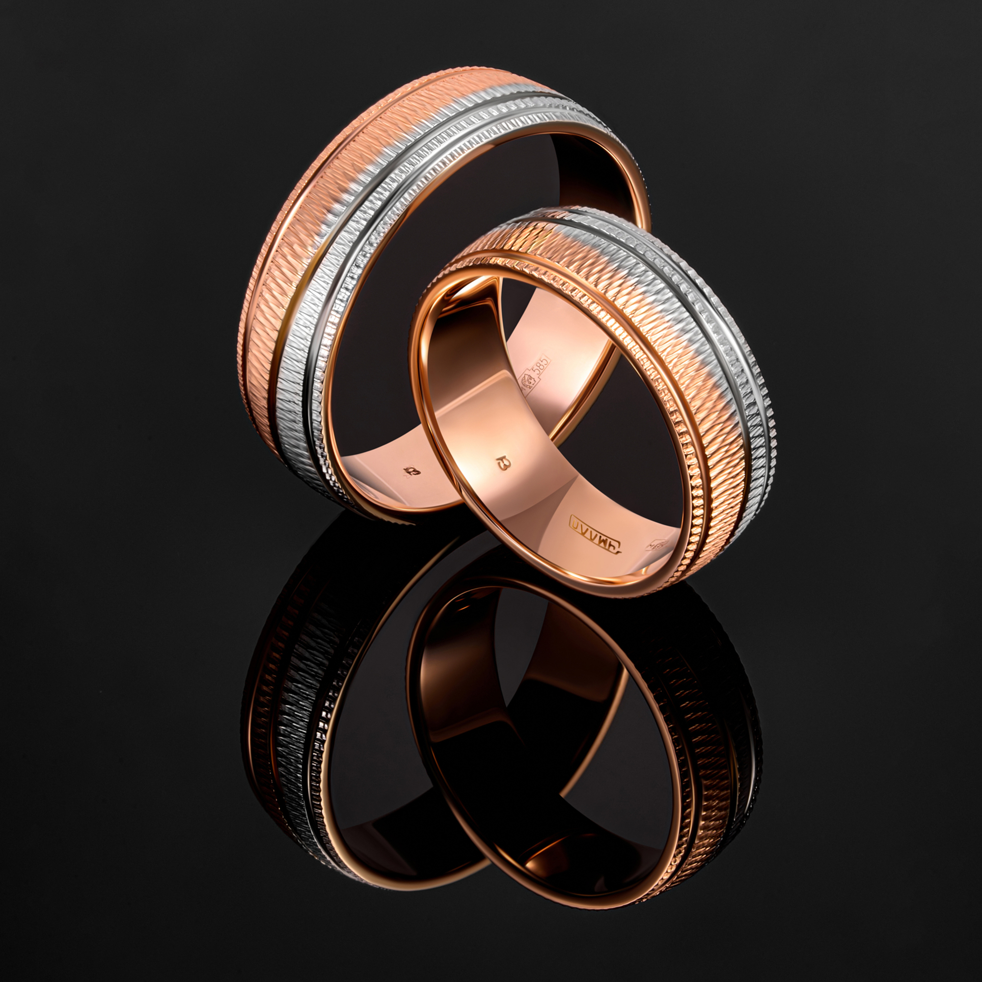 Золотое кольцо обручальное Веско из красного золота 585 пробы 7ВЗТ1369КБ