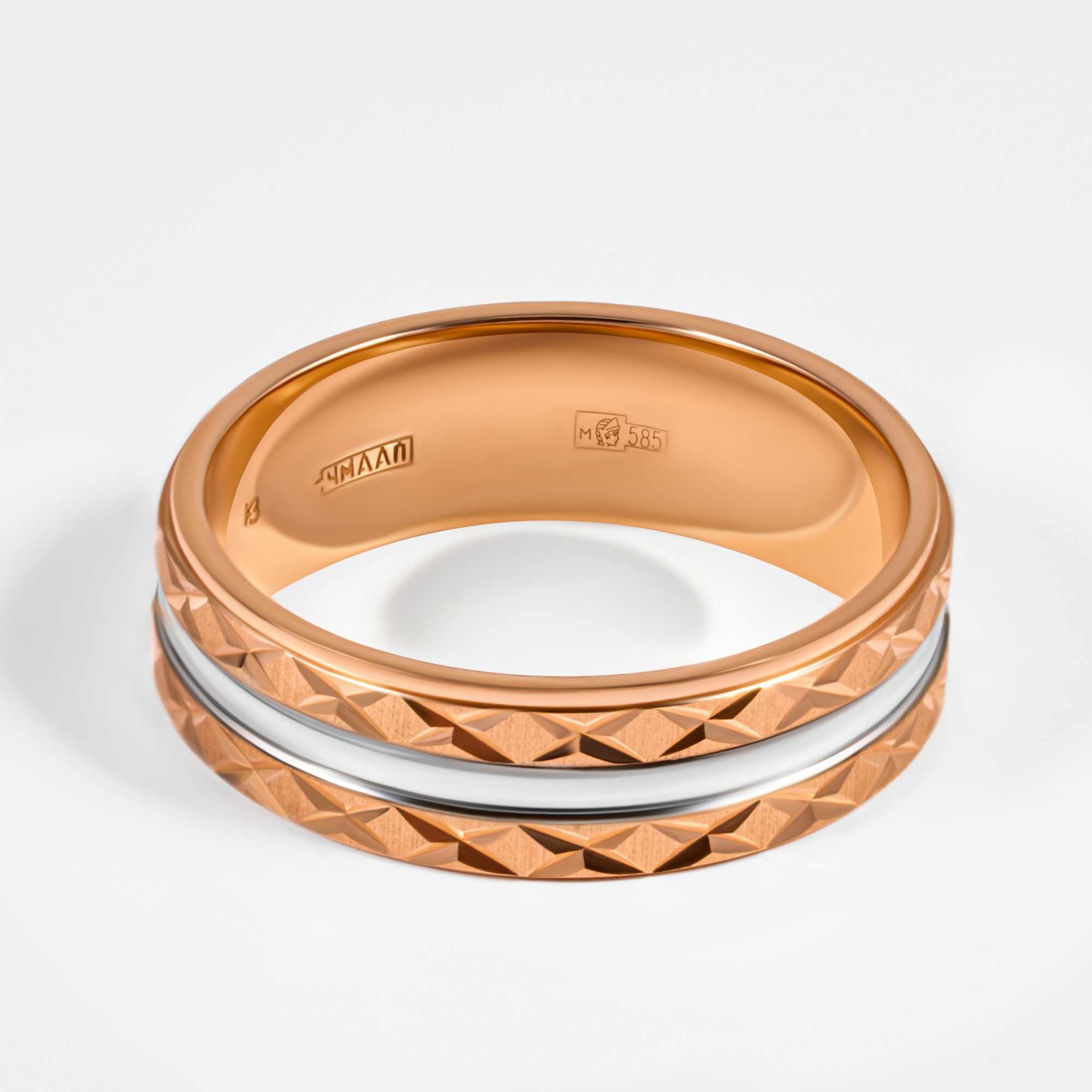 Золотое кольцо обручальное Веско из красного золота 585 пробы 7ВЗТ1370КБ