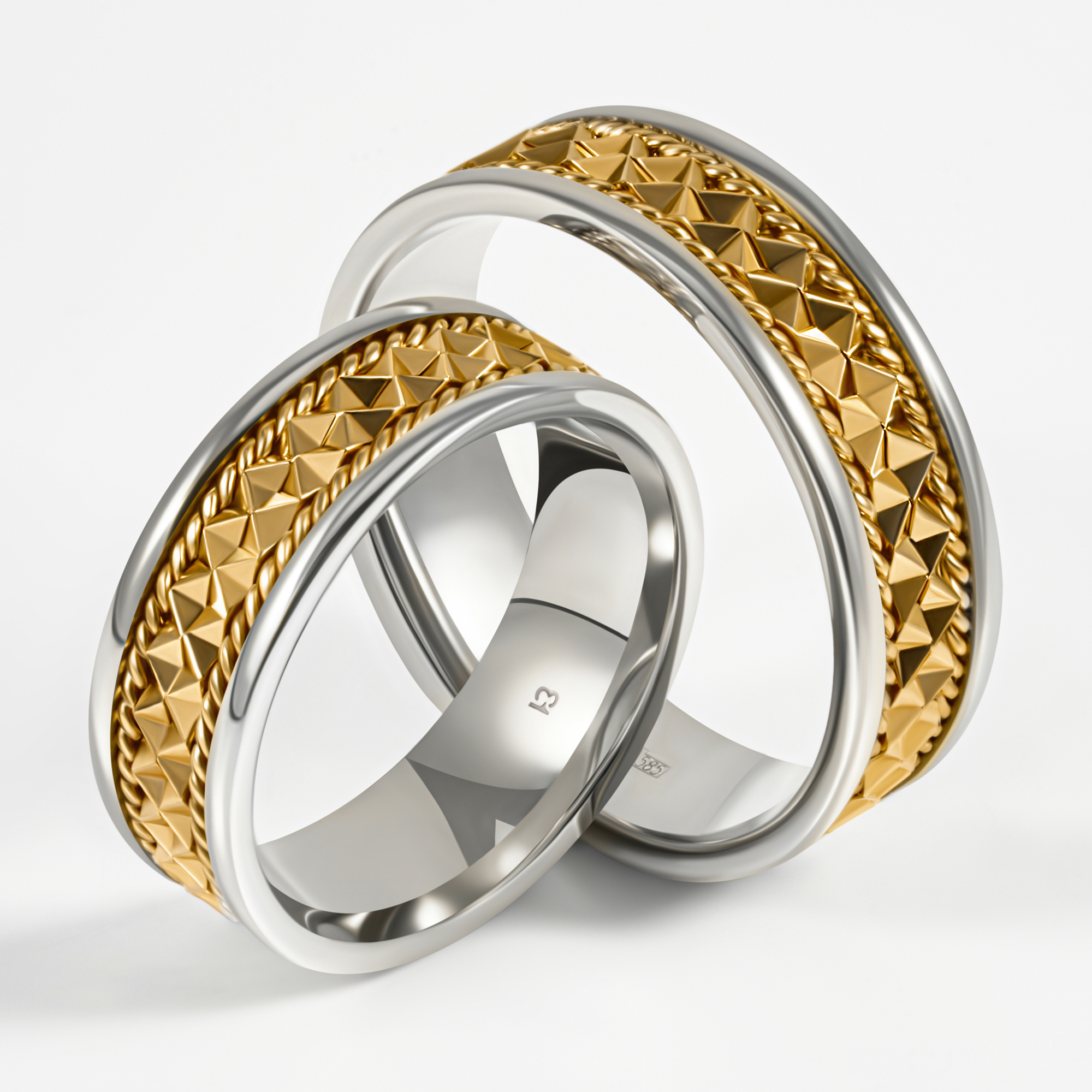 Золотое кольцо обручальное Веско из красного золота 585 пробы 7ВВК697ЖБ, размеры от 16 до 21