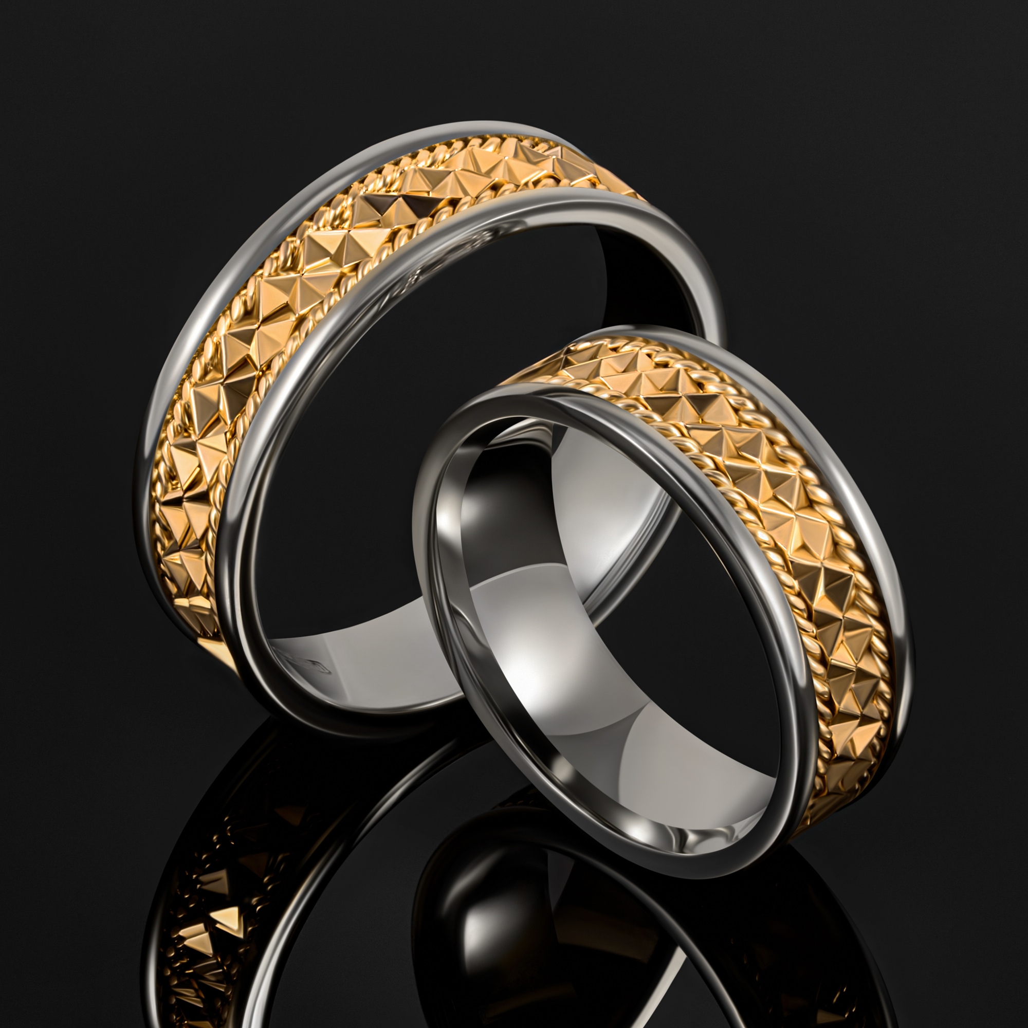 Золотое кольцо обручальное Веско из красного золота 585 пробы 7ВВК697ЖБ, размеры от 16 до 21