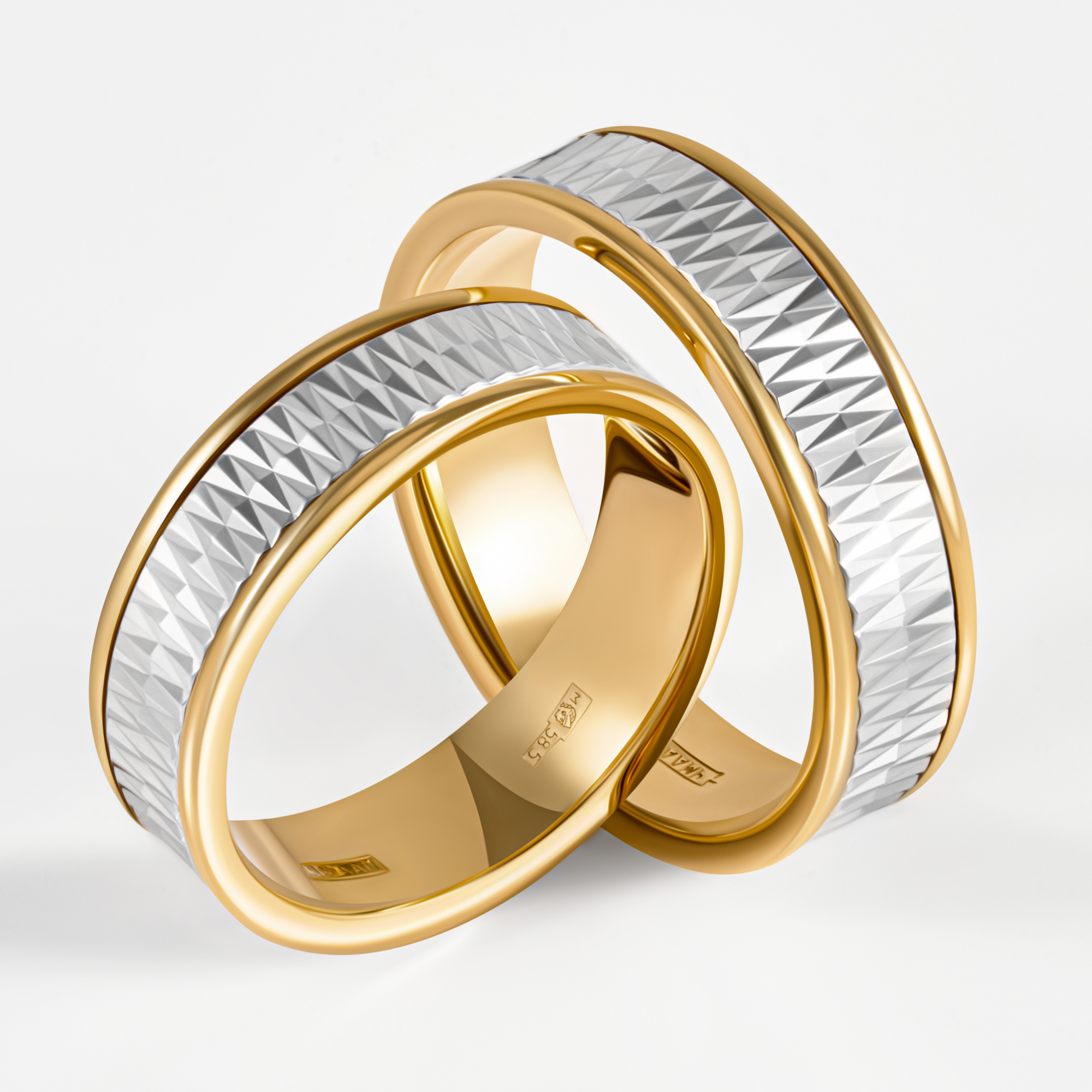 Золотое кольцо обручальное Веско из красного золота 585 пробы 7ВЗТ1377ЖБ