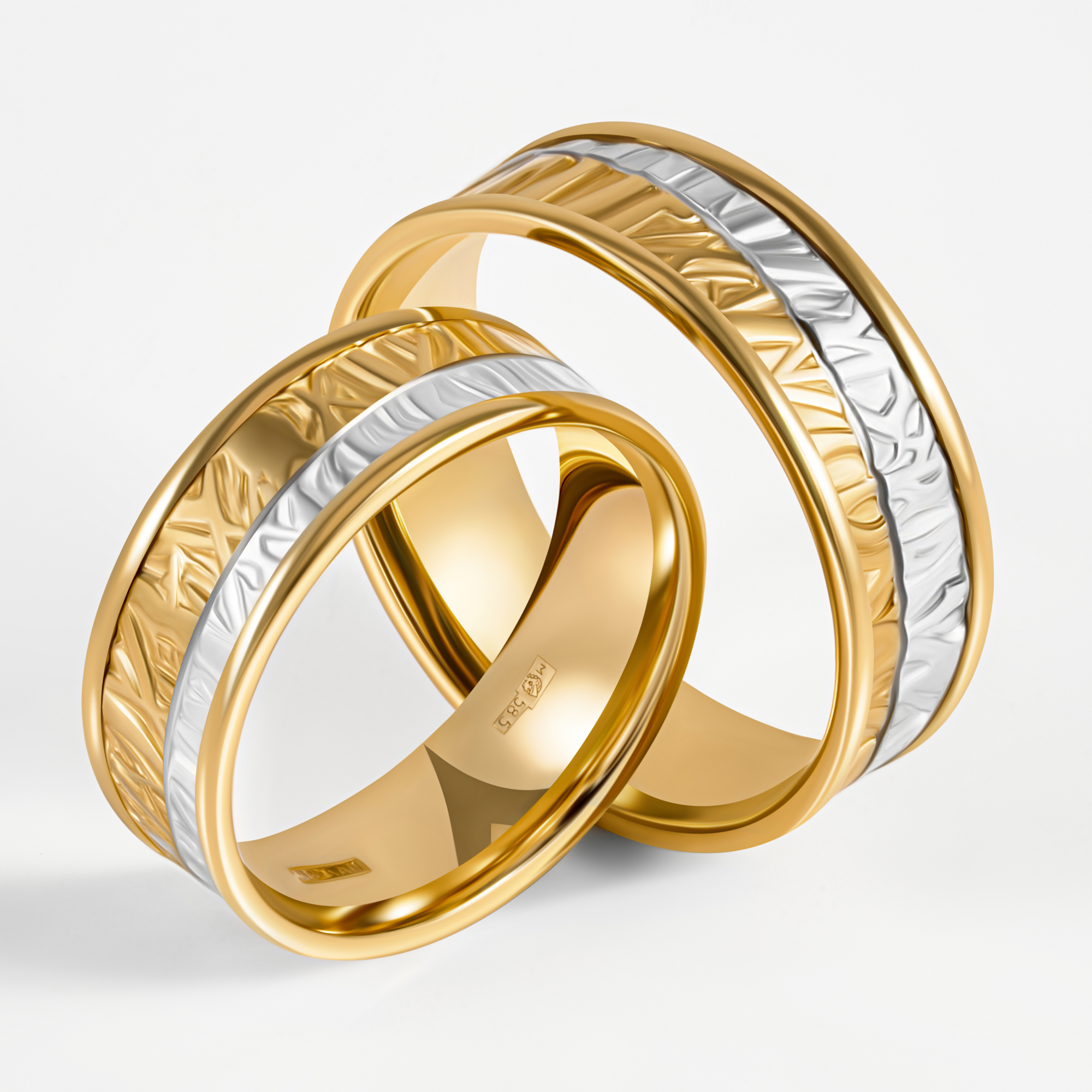 Золотое кольцо обручальное Веско из красного золота 585 пробы 7ВЛД1168ЖБ