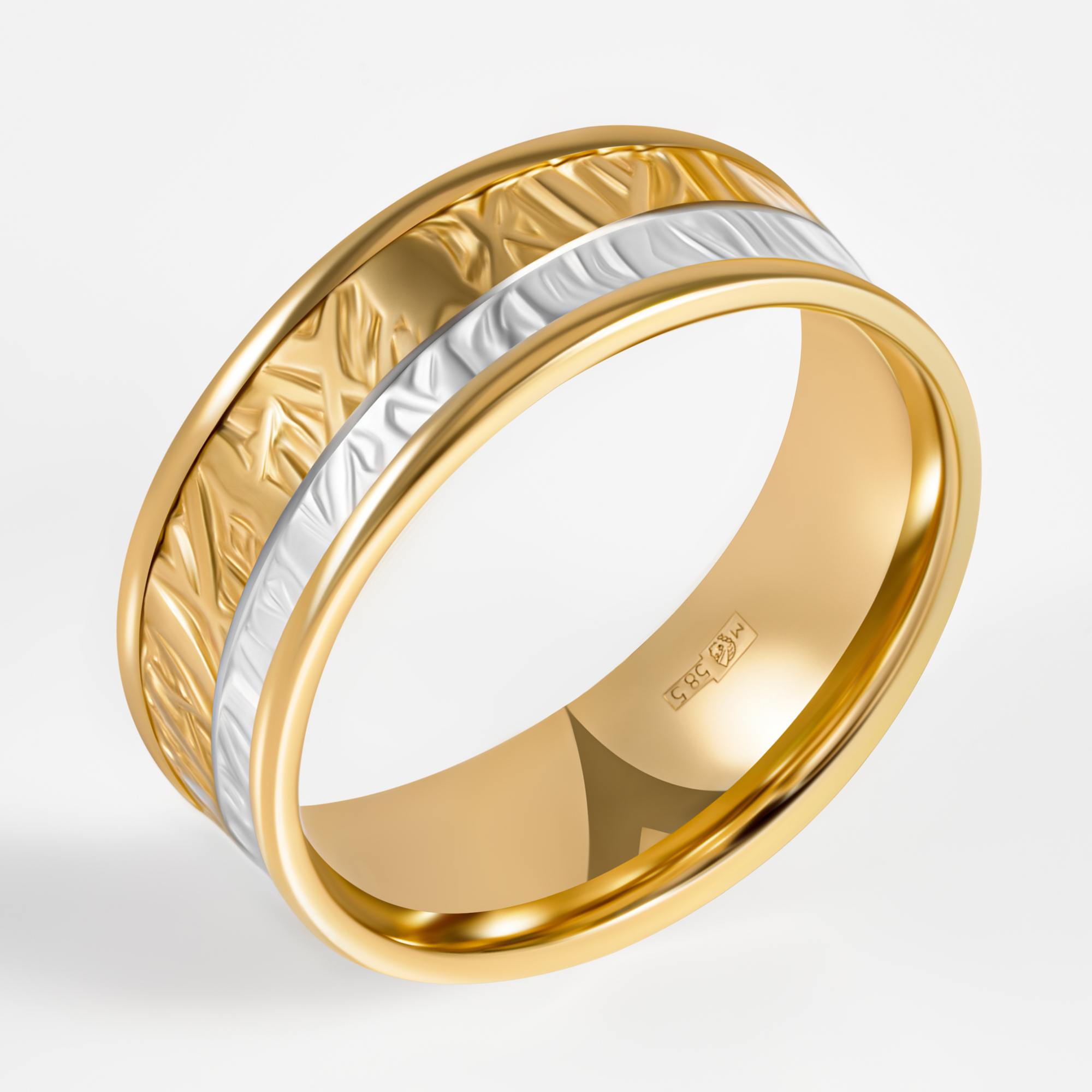Золотое кольцо обручальное Веско из красного золота 585 пробы 7ВЛД1168ЖБ