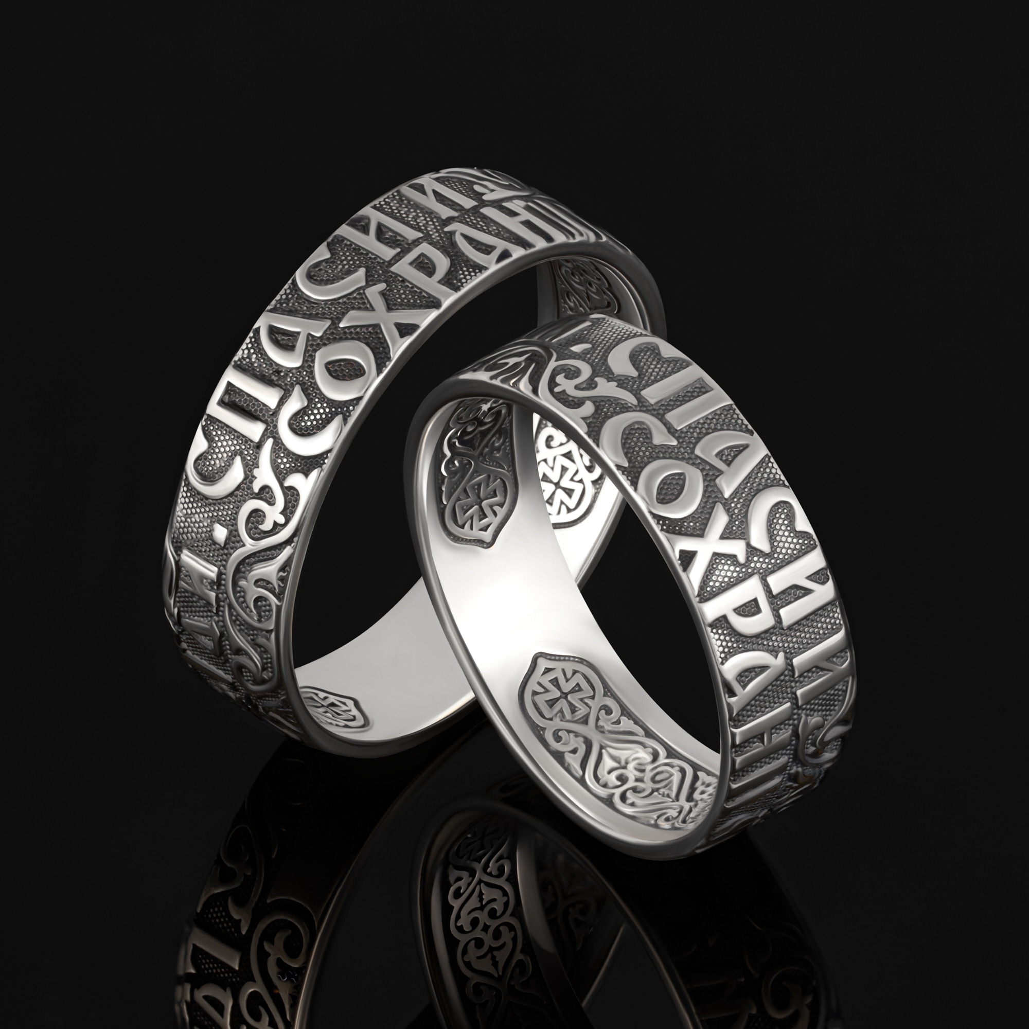 Серебряное кольцо обручальное Серебро россии РОК-156