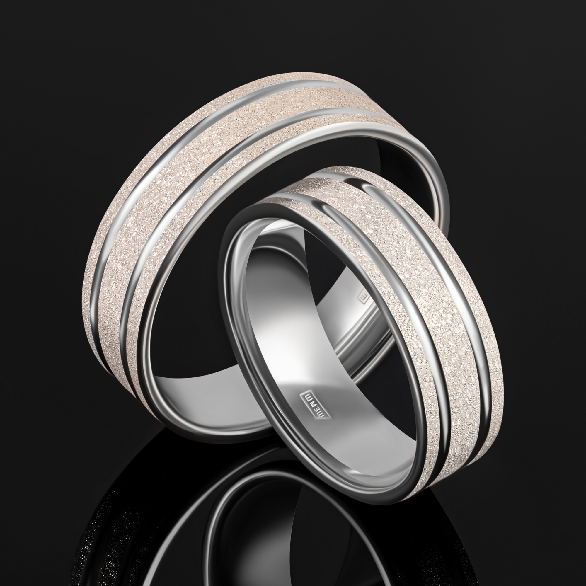 Серебряное кольцо обручальное Марказит М37331230