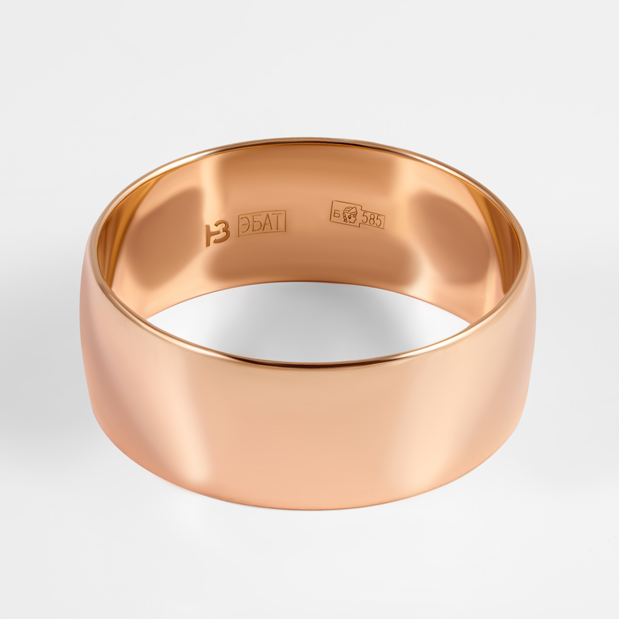 Золотое кольцо обручальное Магнат из красного золота 585 пробы ПЗ17007, размеры от 16 до 22