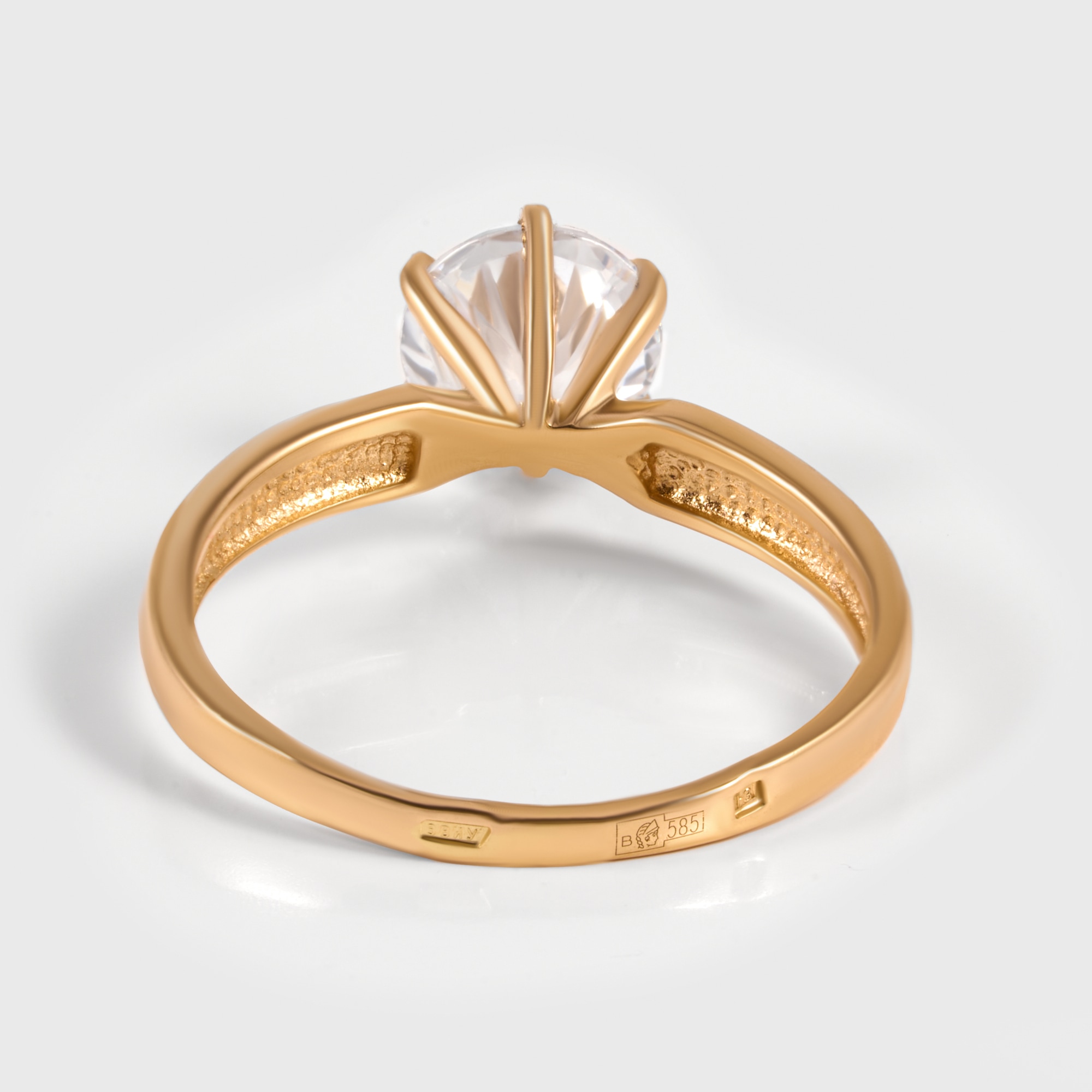 Золотое кольцо Аллегро из красного золота 585 пробы  со вставками (фианит и ) 7А11370, размеры от 17 до 19