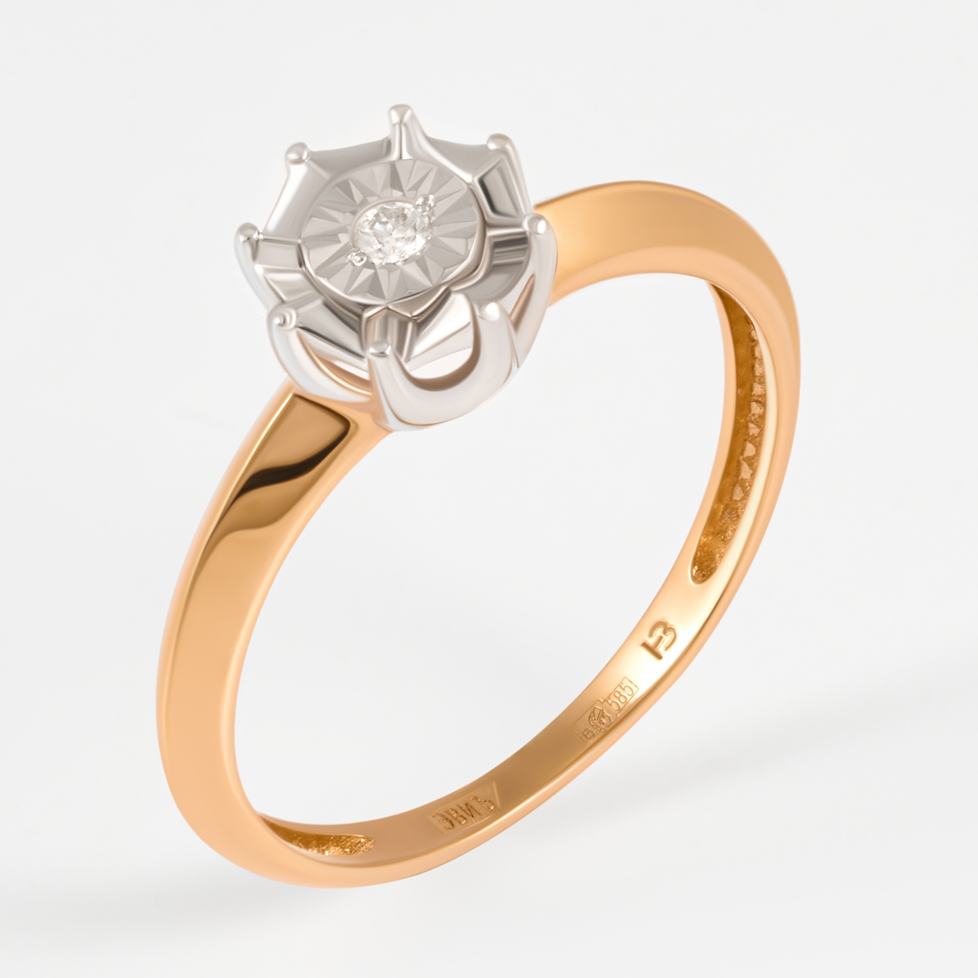 Золотое кольцо Империал из красного золота 585 пробы ИМК2472-120