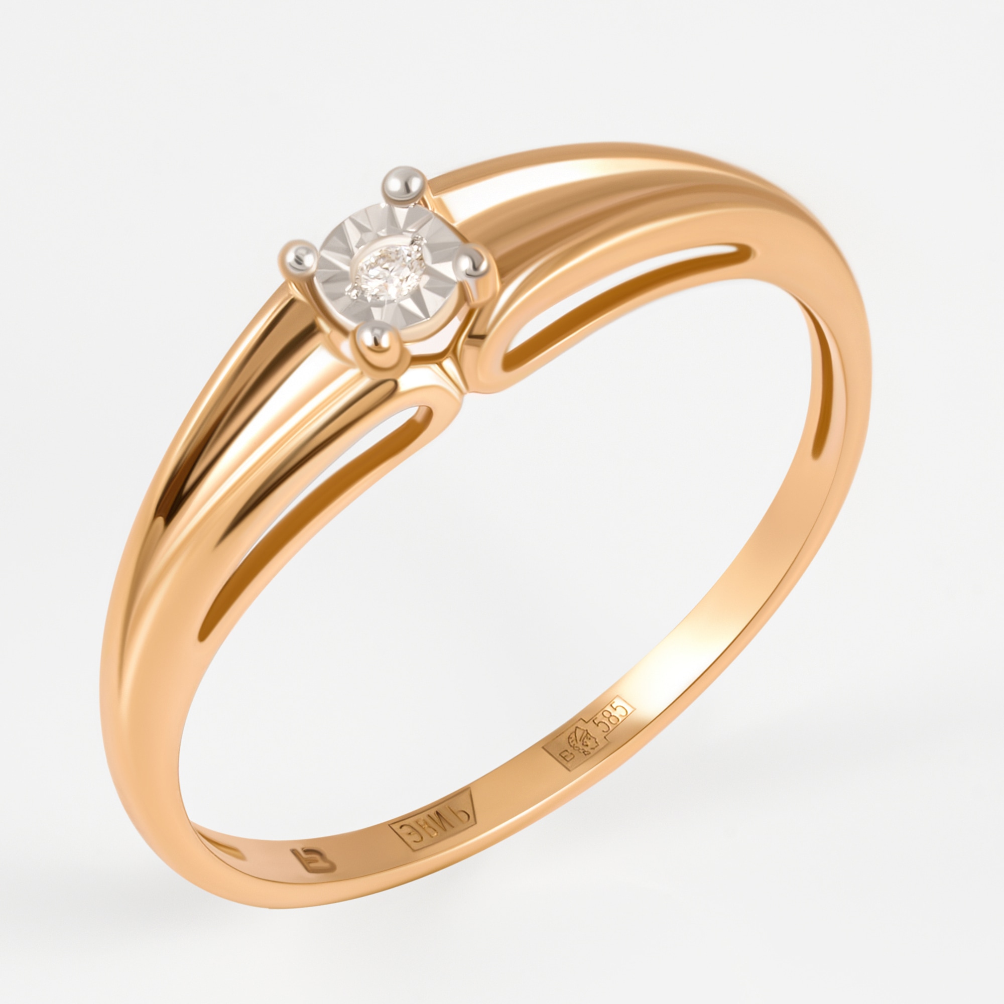 Золотое кольцо Империал из красного золота 585 пробы ИМК0597-120