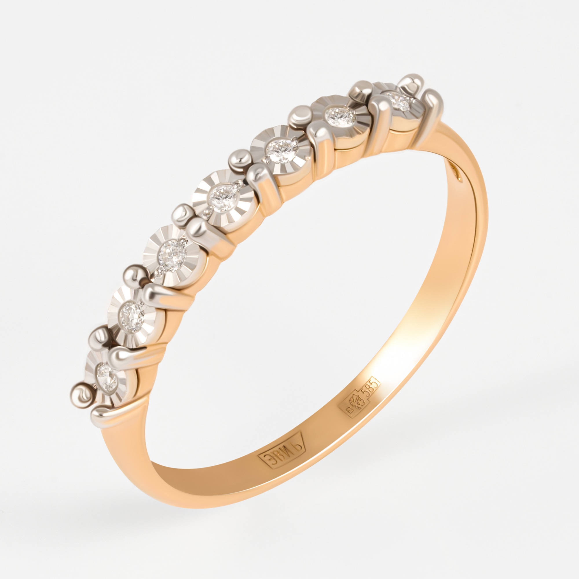 Золотое кольцо Империал из красного золота 585 пробы ИМК0634-120