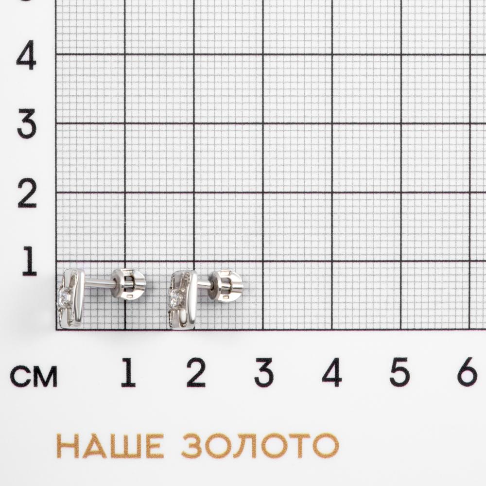 Серебряные серьги гвоздики Вознесенский  со вставками (фианит) 6В12-0017