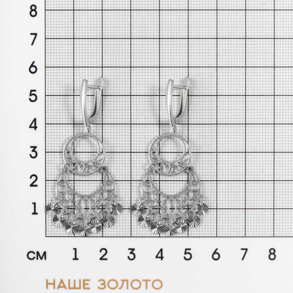 Серебряные серьги подвесные Талант ТБ1473000061837