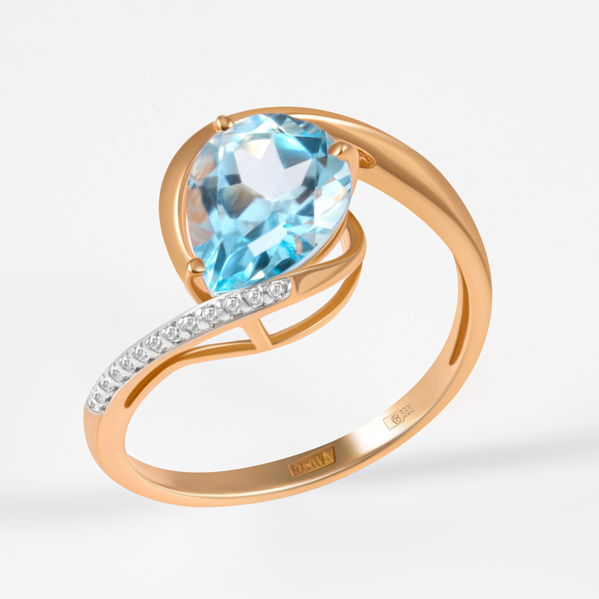 Золотое кольцо Мастер бриллиант из красного золота 585 пробы МБ0116660101011