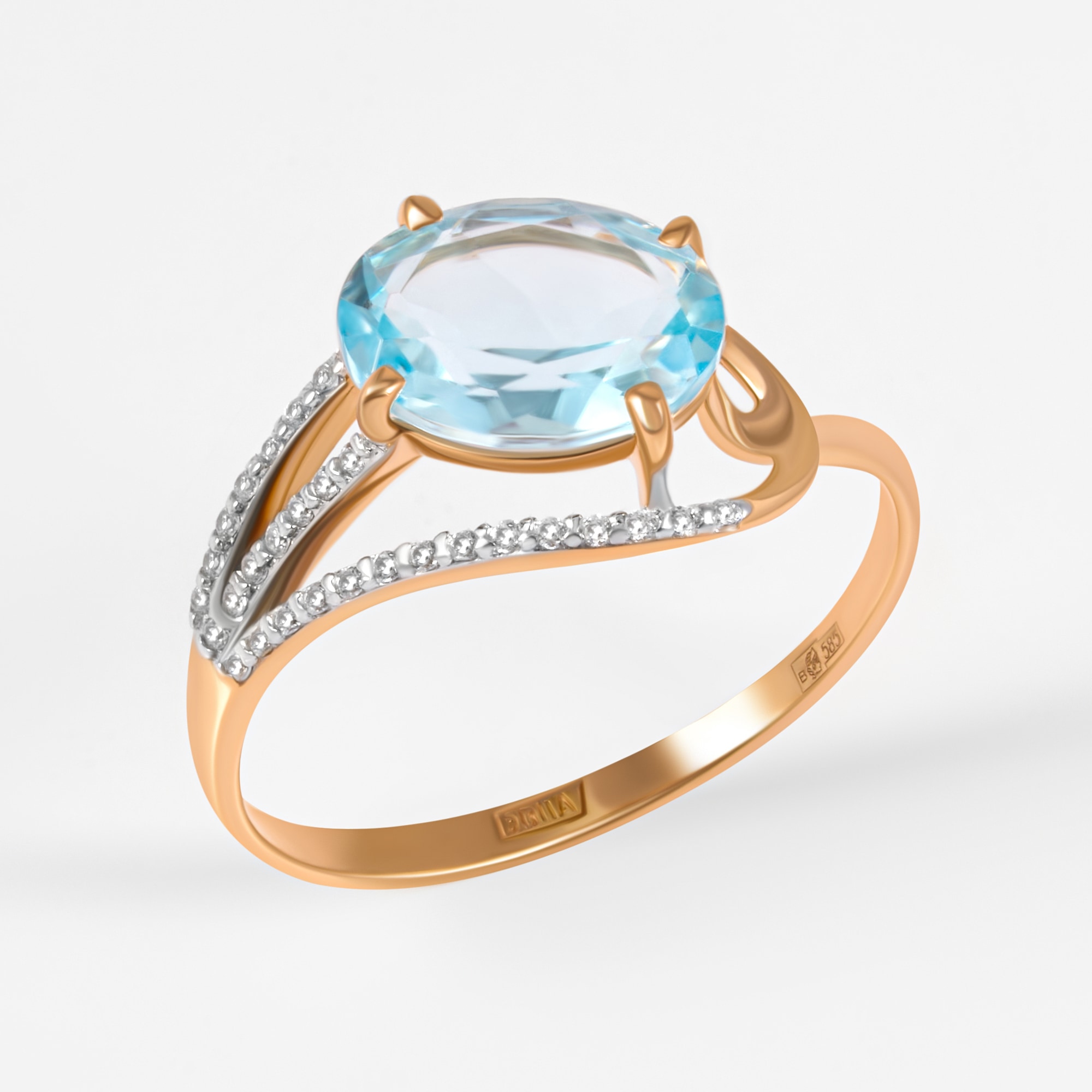 Золотое кольцо Мастер бриллиант из красного золота 585 пробы МБ0114330101011