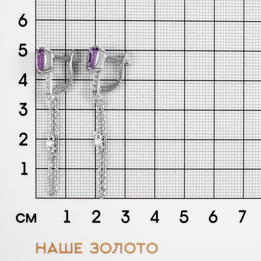 Серебряные серьги подвесные Золотые узоры УЗ1252026201