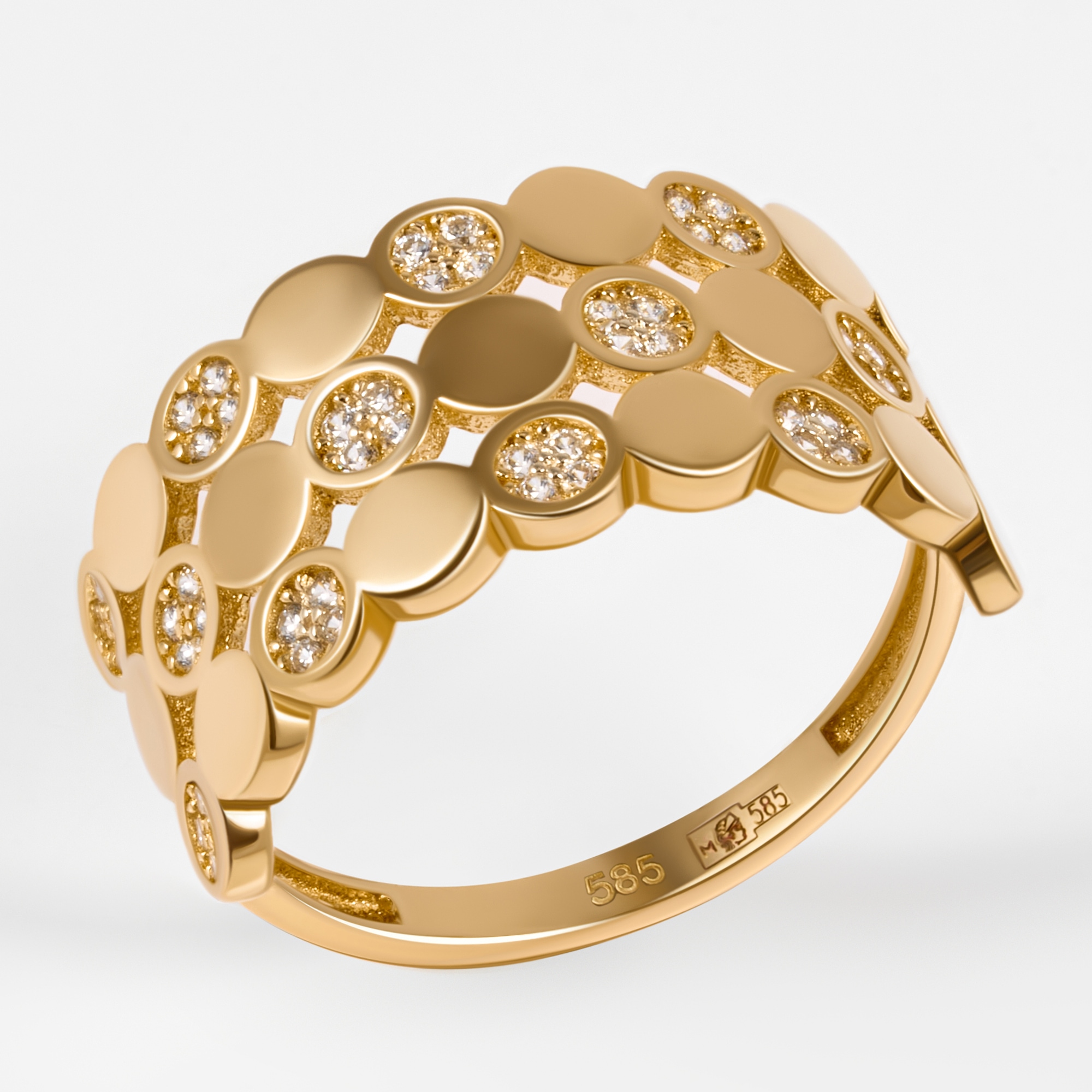 Золотое кольцо Мостар из красного золота 585 пробы МЦКДР-437