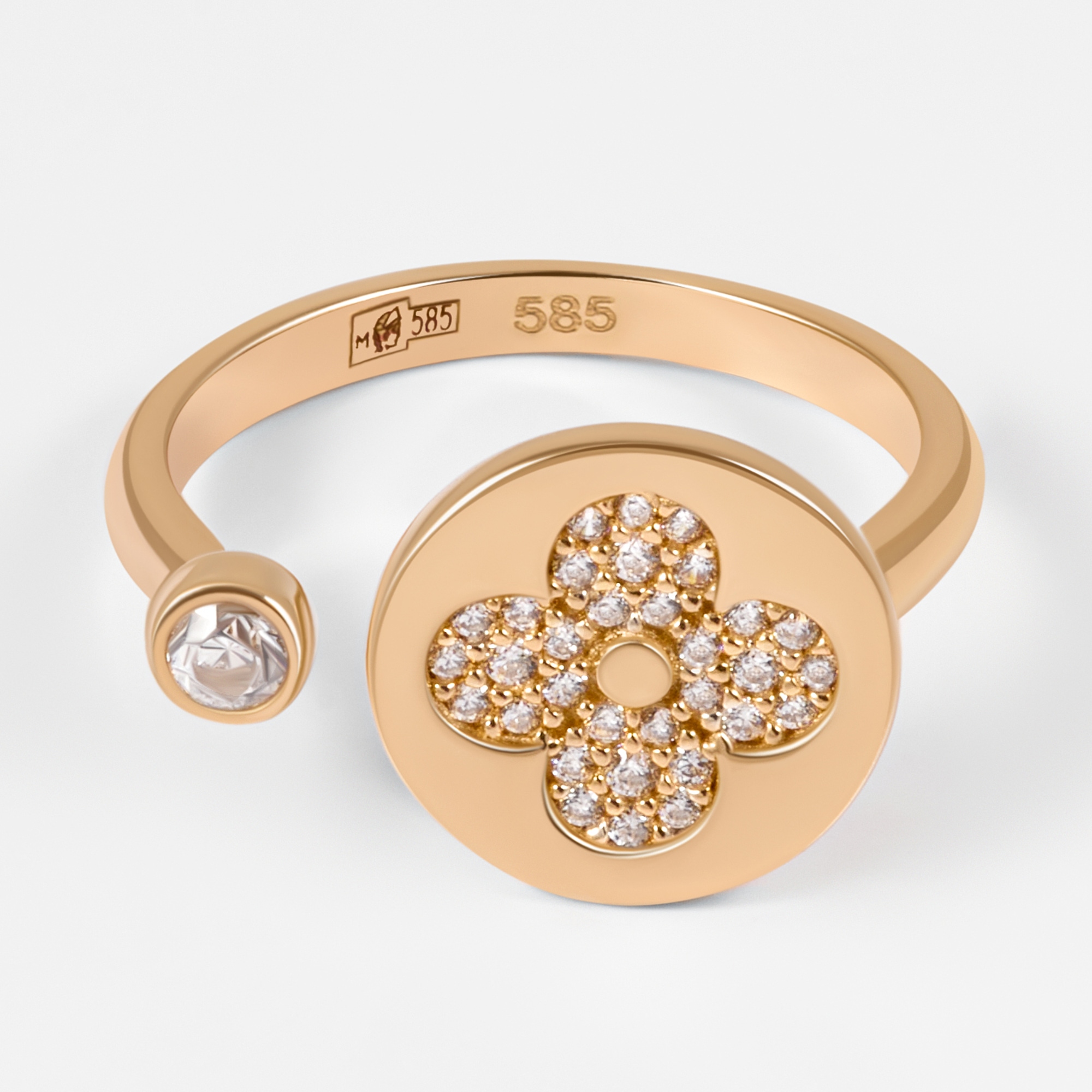 Золотое кольцо Мостар из красного золота 585 пробы МЦПБР-40