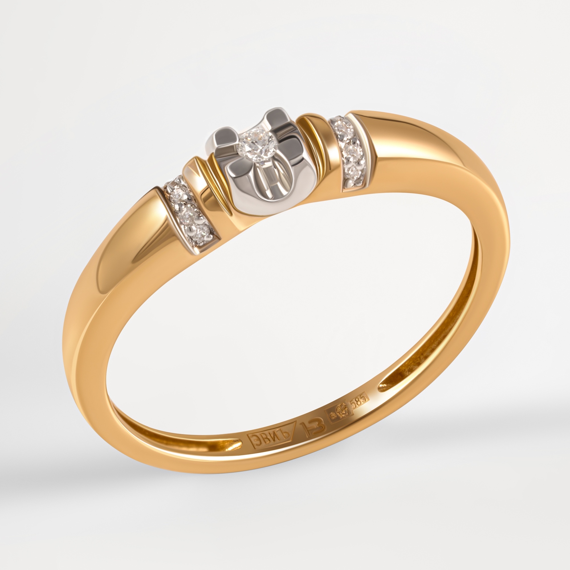 Золотое кольцо Империал из красного золота 585 пробы ИМК2680-120
