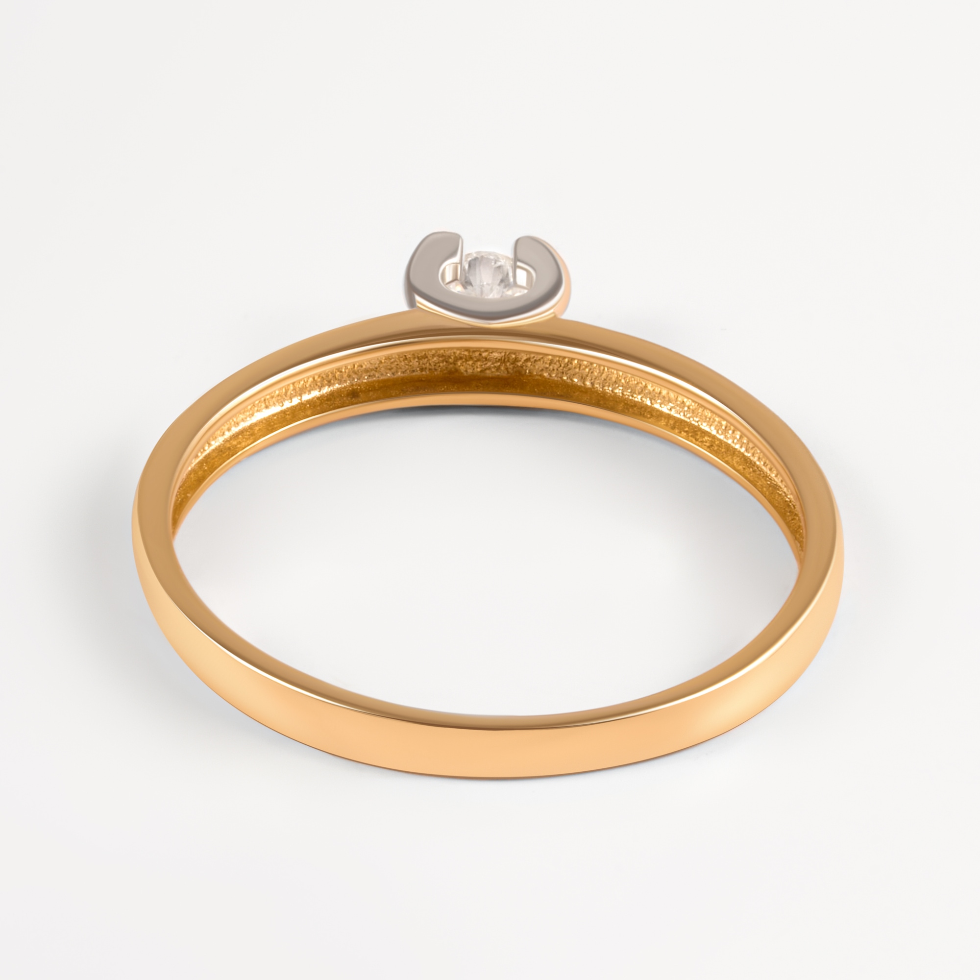 Золотое кольцо Империал из красного золота 585 пробы со вставками из драгоценных камней (бриллиант) ИМК0237-120, размеры от 15 до 18.5