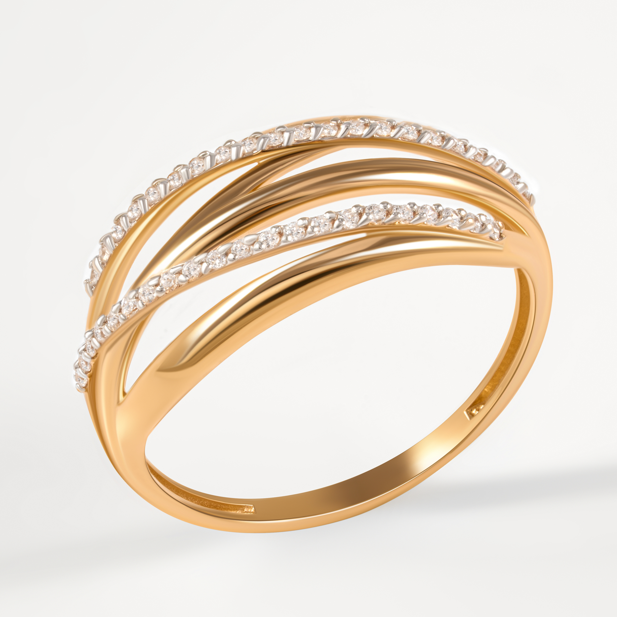 Золотое кольцо Династия из красного золота 585 пробы 7Д001941-1102