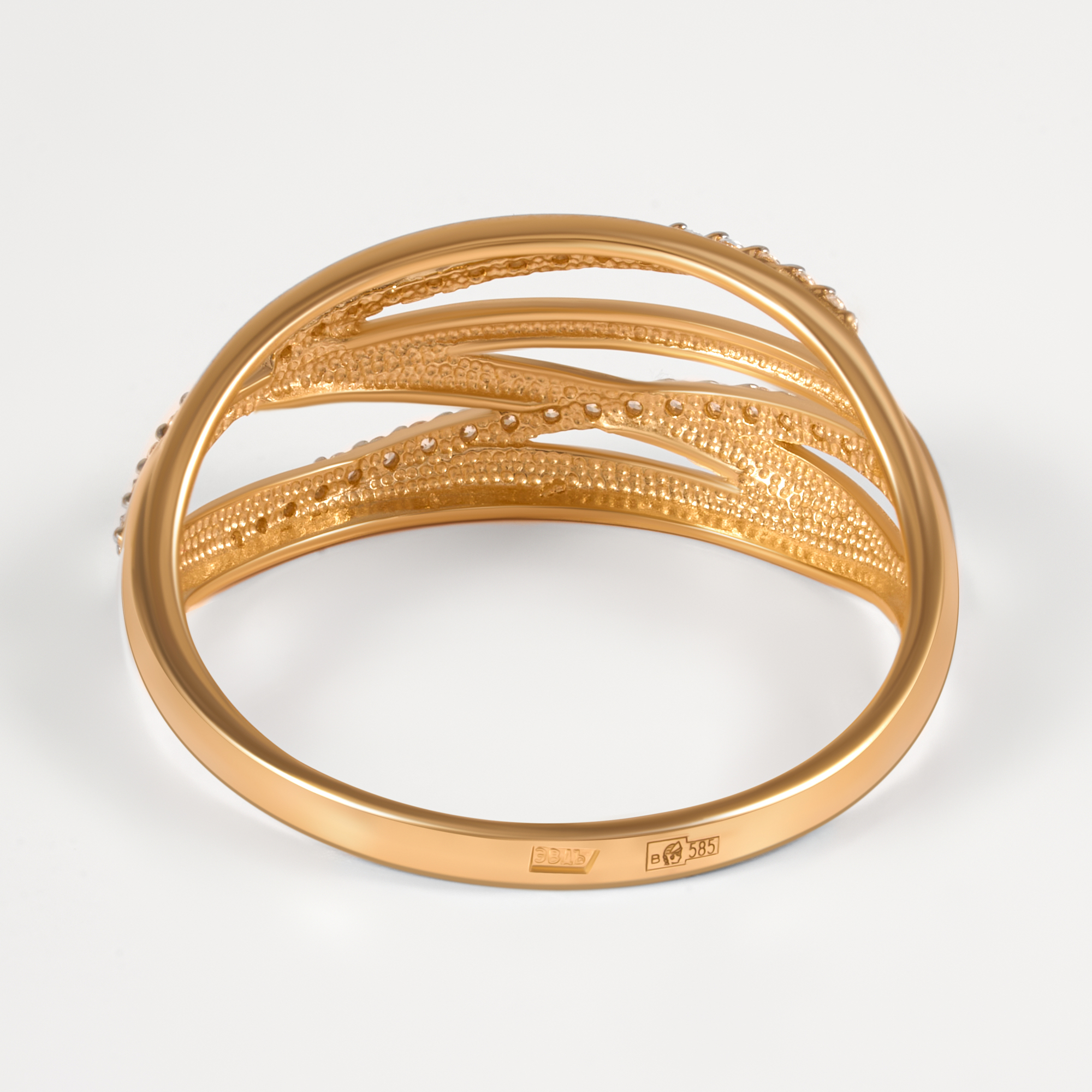 Золотое кольцо Династия из красного золота 585 пробы 7Д001941-1102