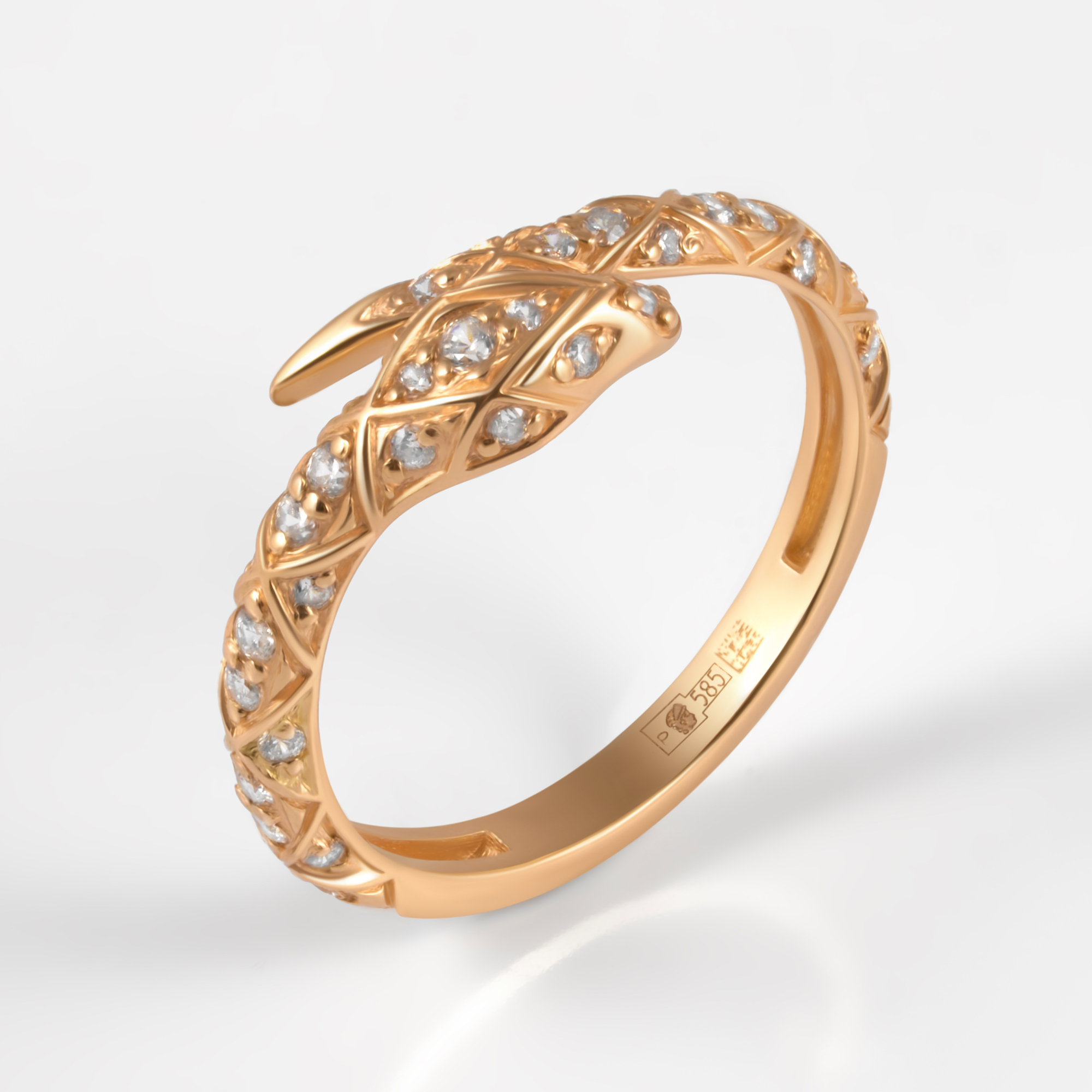 Золотое кольцо Альтеза из красного золота 585 пробы А910237