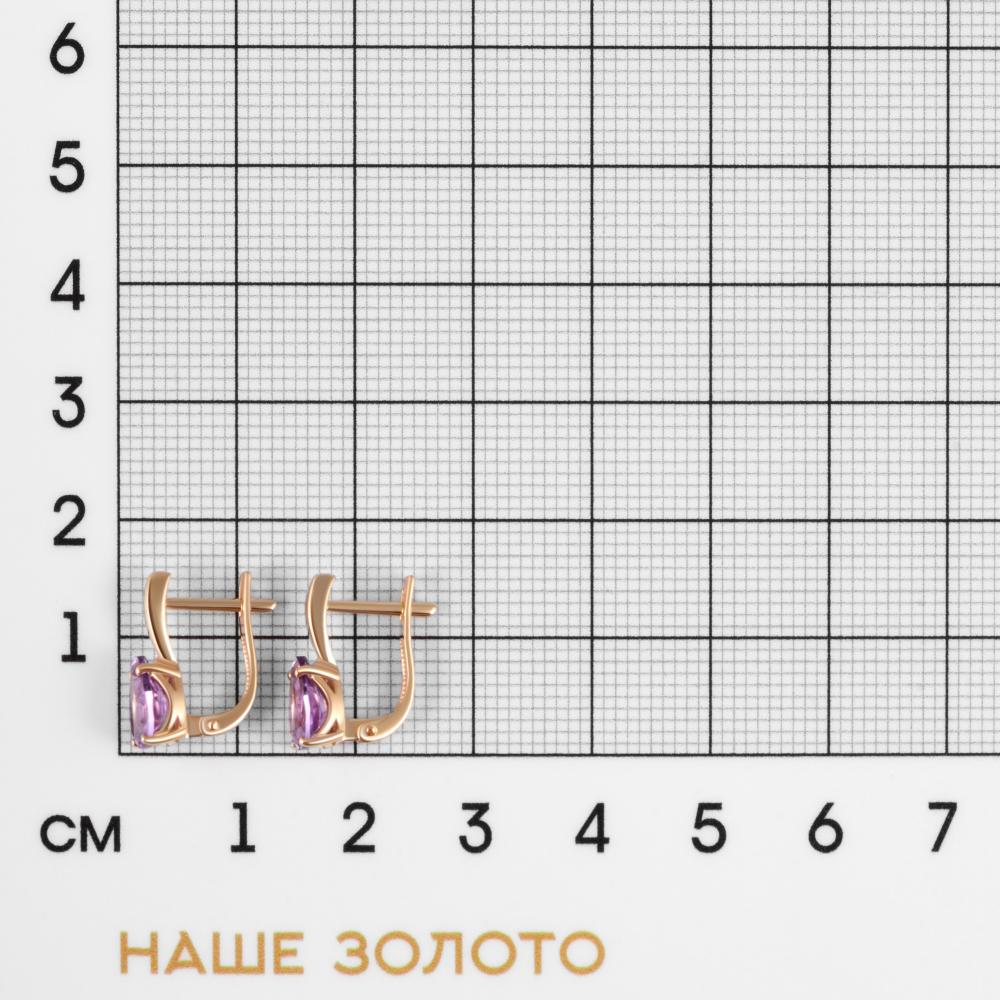 Золотое кольцо New gold из красного золота 585 пробы со вставками из полудрагоценных камней (гранат и аметист) НЮ10200010313ам, размеры от 17 до 18