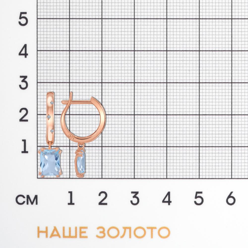 Золотые серьги подвесные New gold из красного золота 585 пробы НЮ09874002010003480ТАК