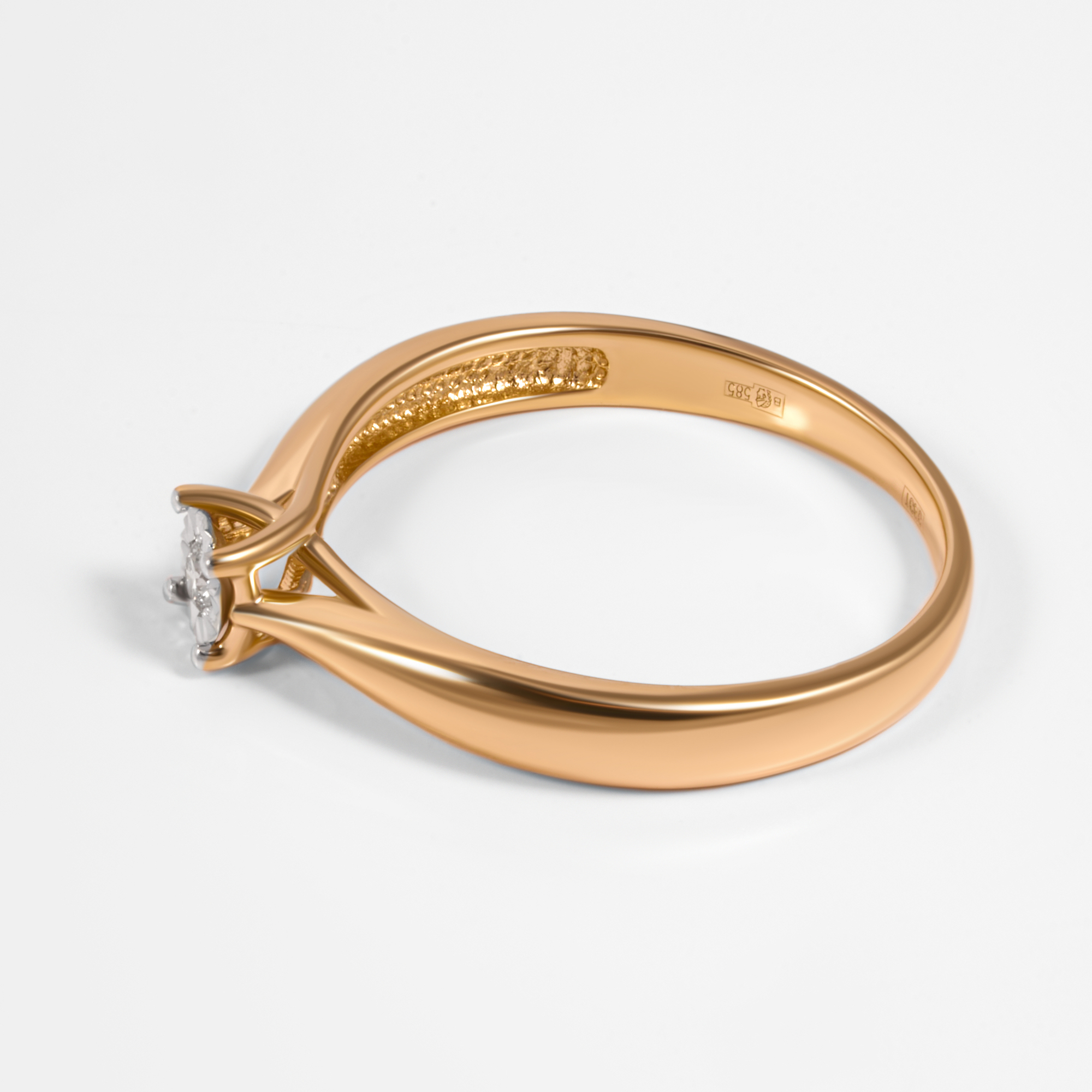 Золотое кольцо Григорьев даймонд из красного золота 585 пробы Э101145384