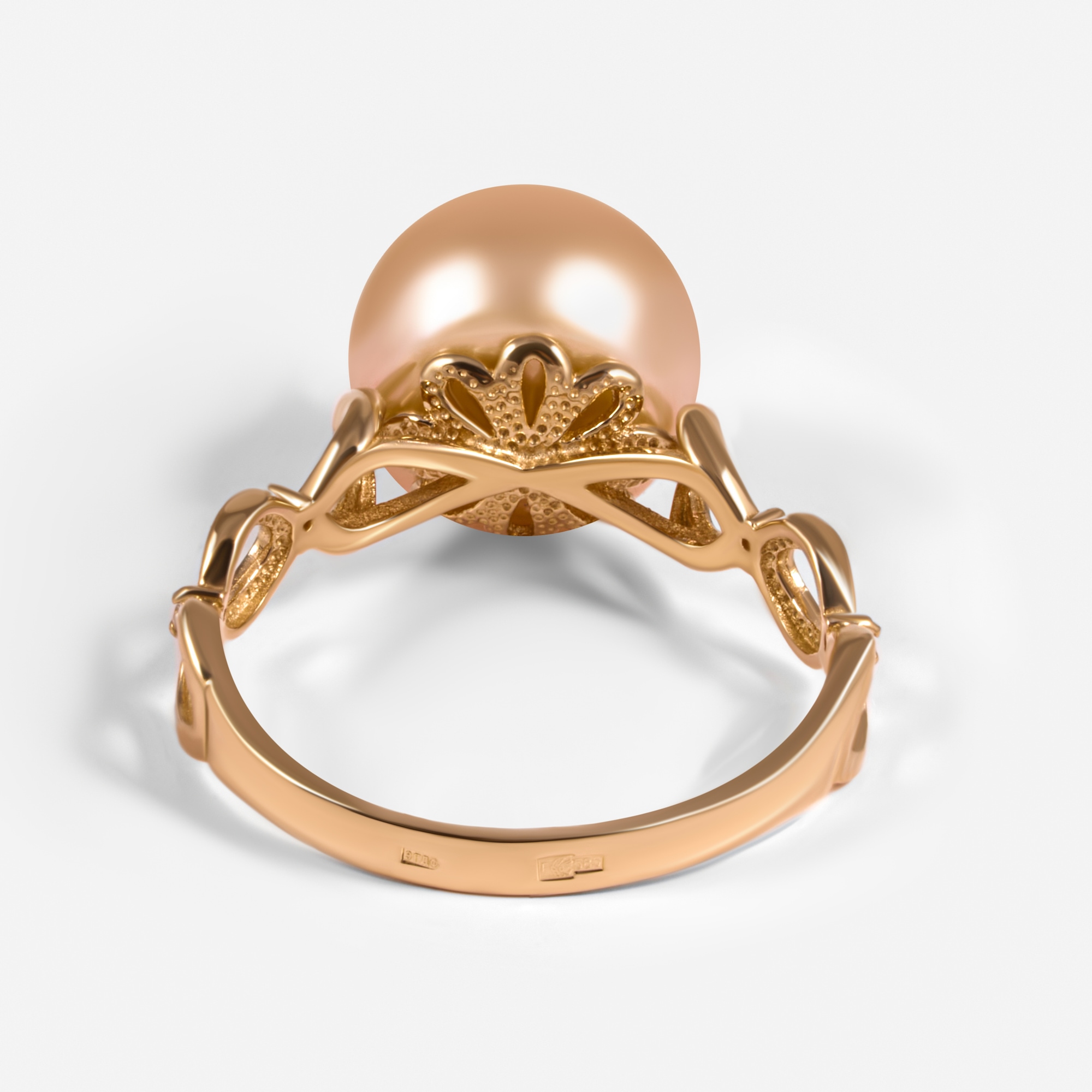 Золотое кольцо Defleur из красного золота 585 пробы  со вставками ( и фианит) ФЖ31209А3, размеры от 17 до 20