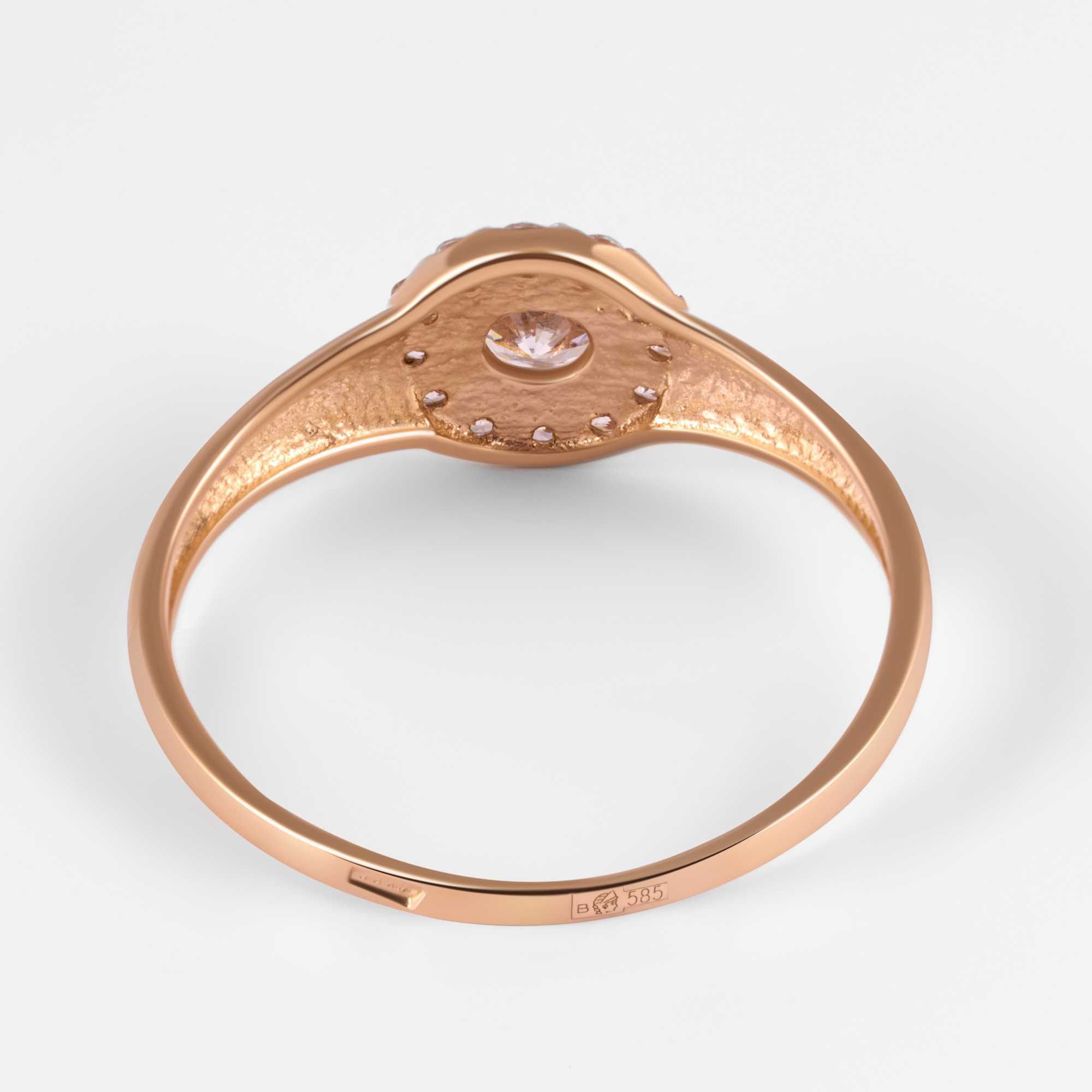 Золотое кольцо Аллегро из красного золота 585 пробы  со вставками (фианит) 7А10875Б, размеры от 1.5 до 19