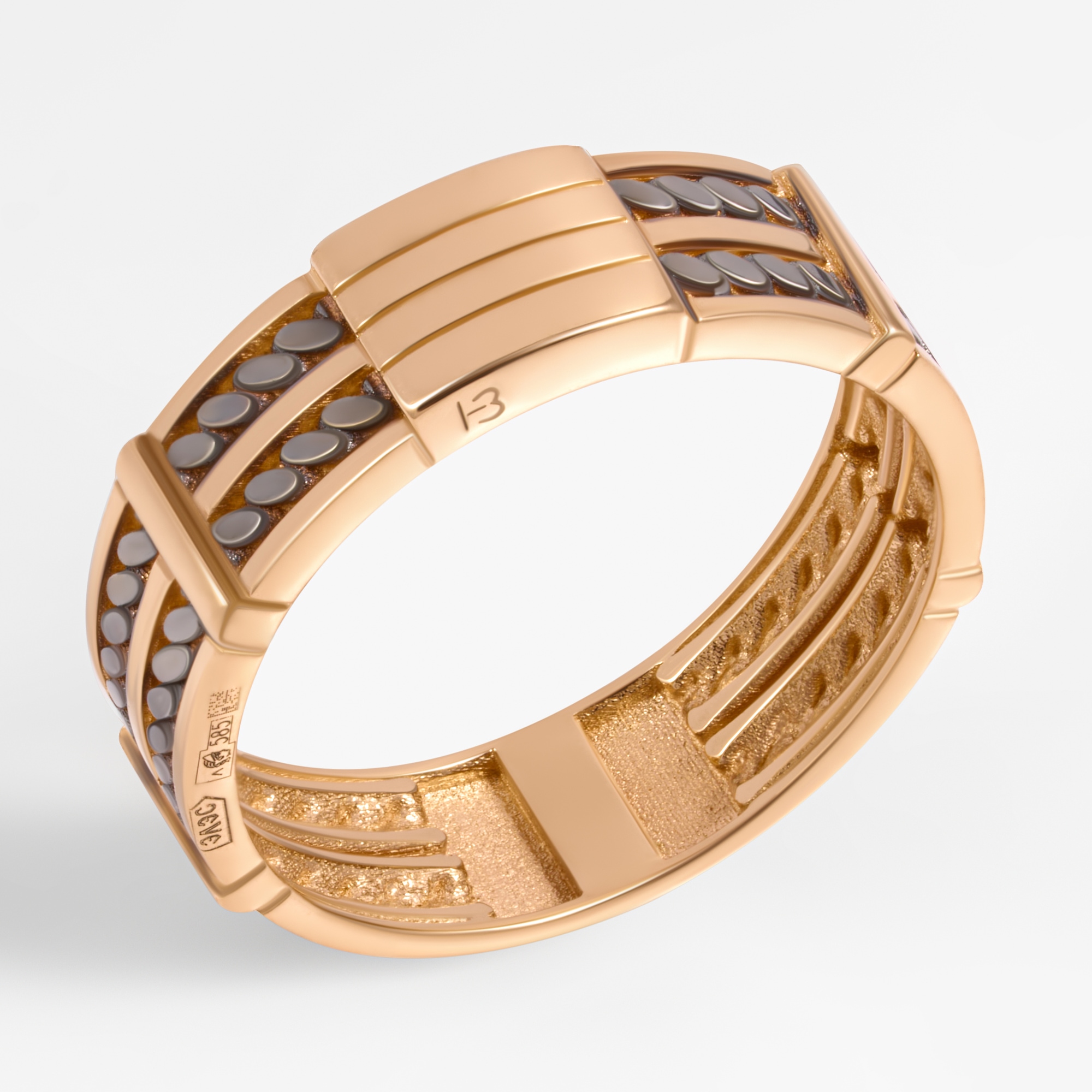 Золотое кольцо мужское Санис из красного золота 585 пробы СН08-500181