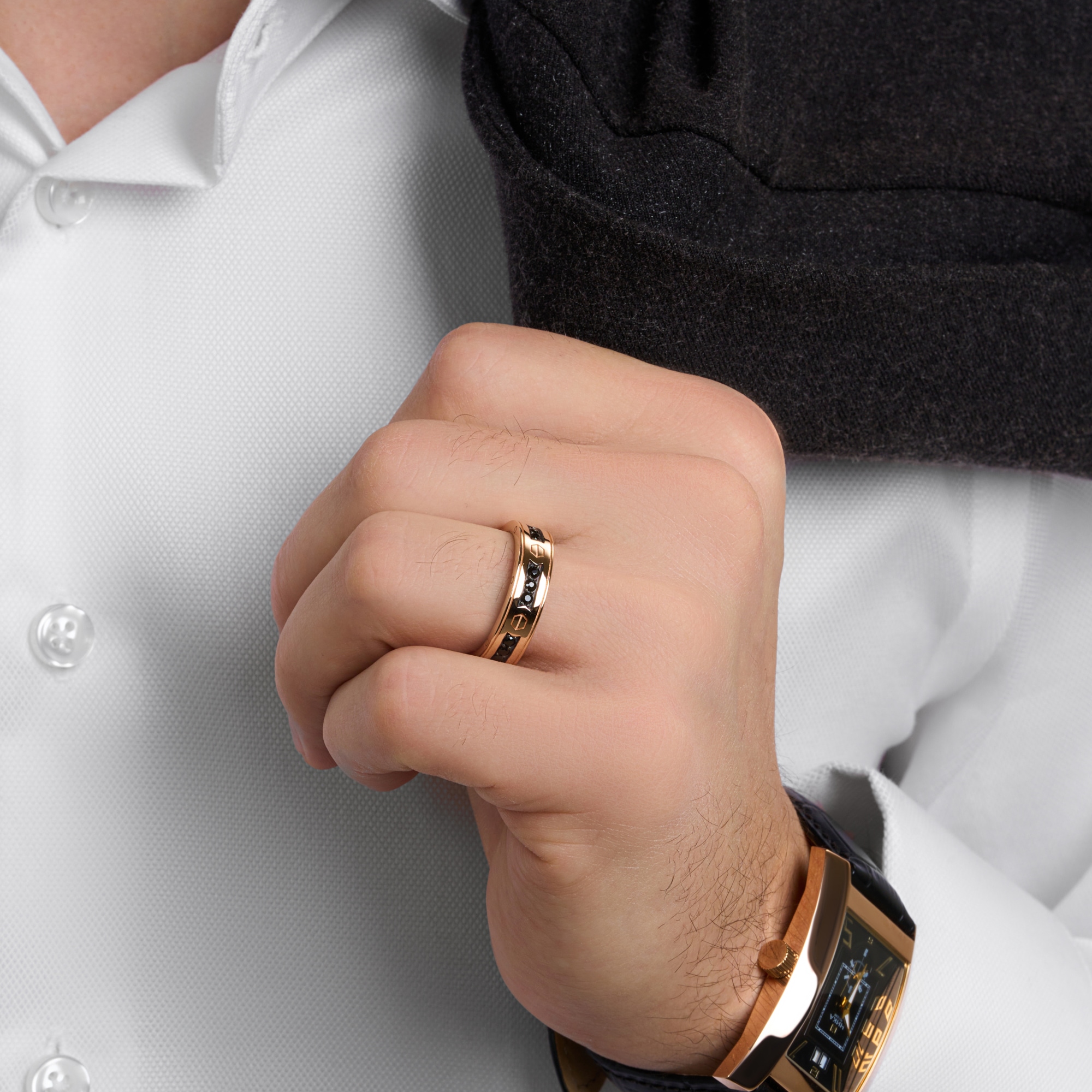 Золотое кольцо мужское Санис из красного золота 585 пробы СН08-510149