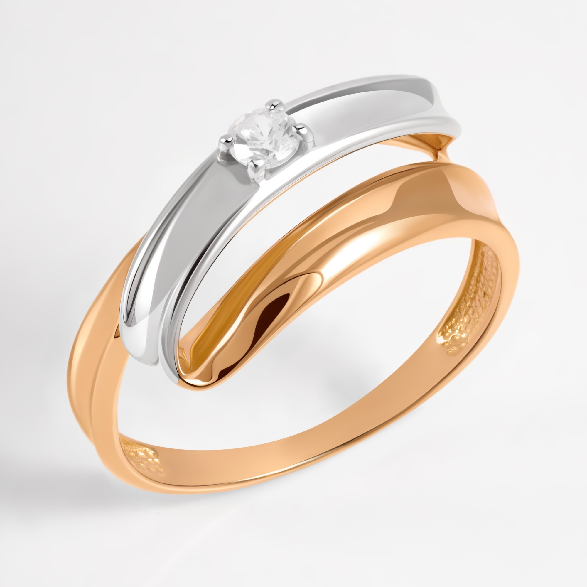 Золотое кольцо Дельта (delta) из красного золота 585 пробы ДП1103613
