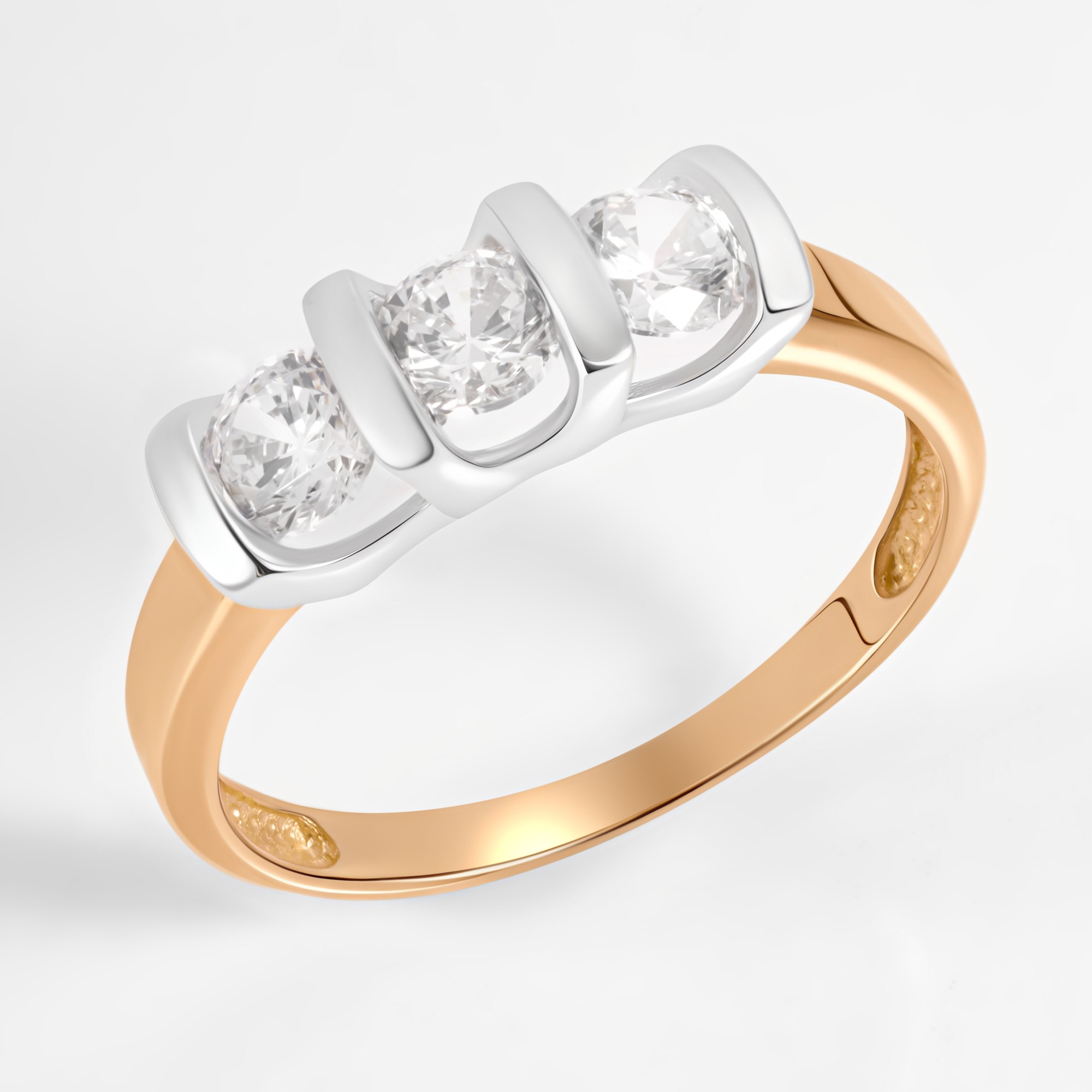 Золотое кольцо Дельта (delta) из красного золота 585 пробы ДП1103216