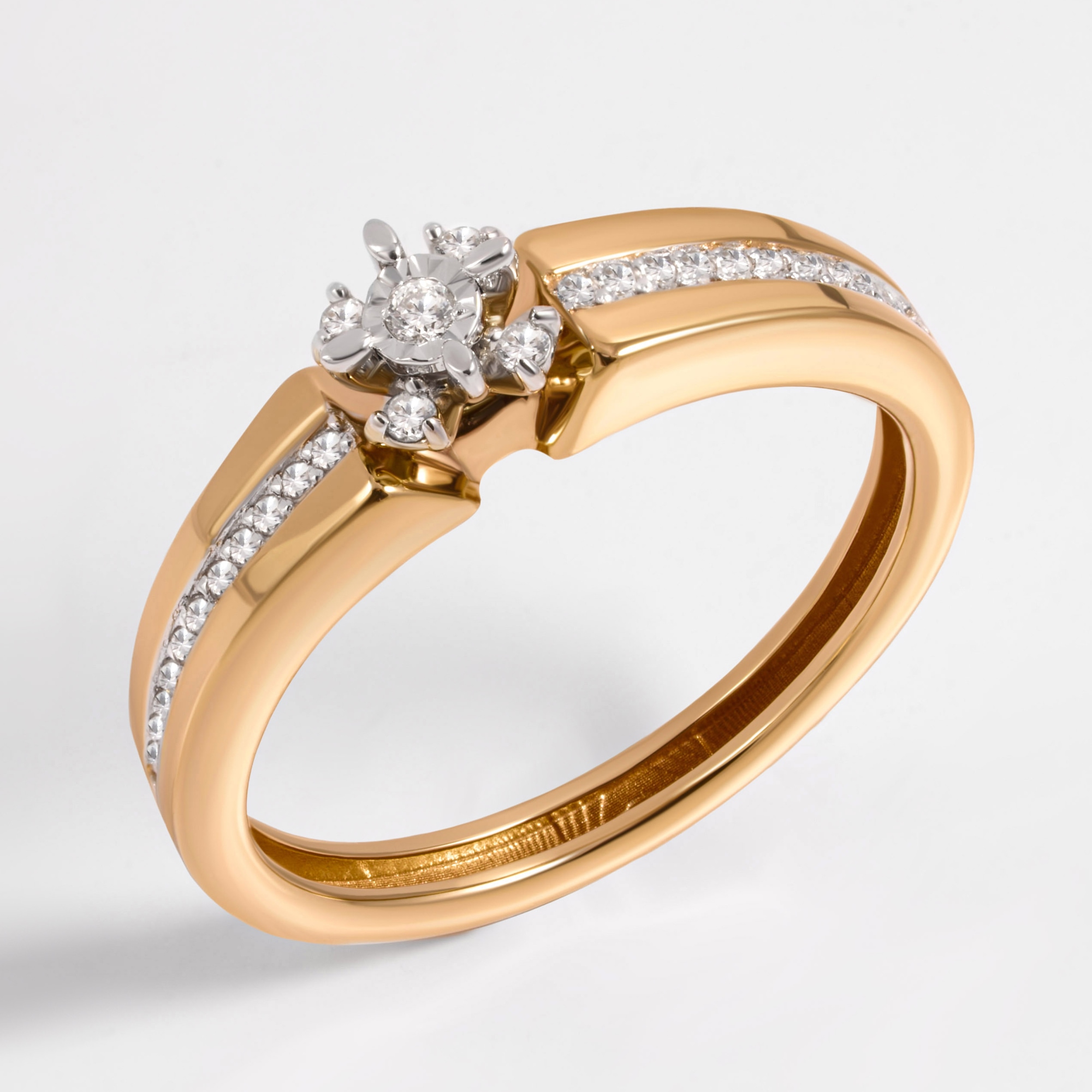 Золотое кольцо Бергер из красного золота 585 пробы Б2БР110048И