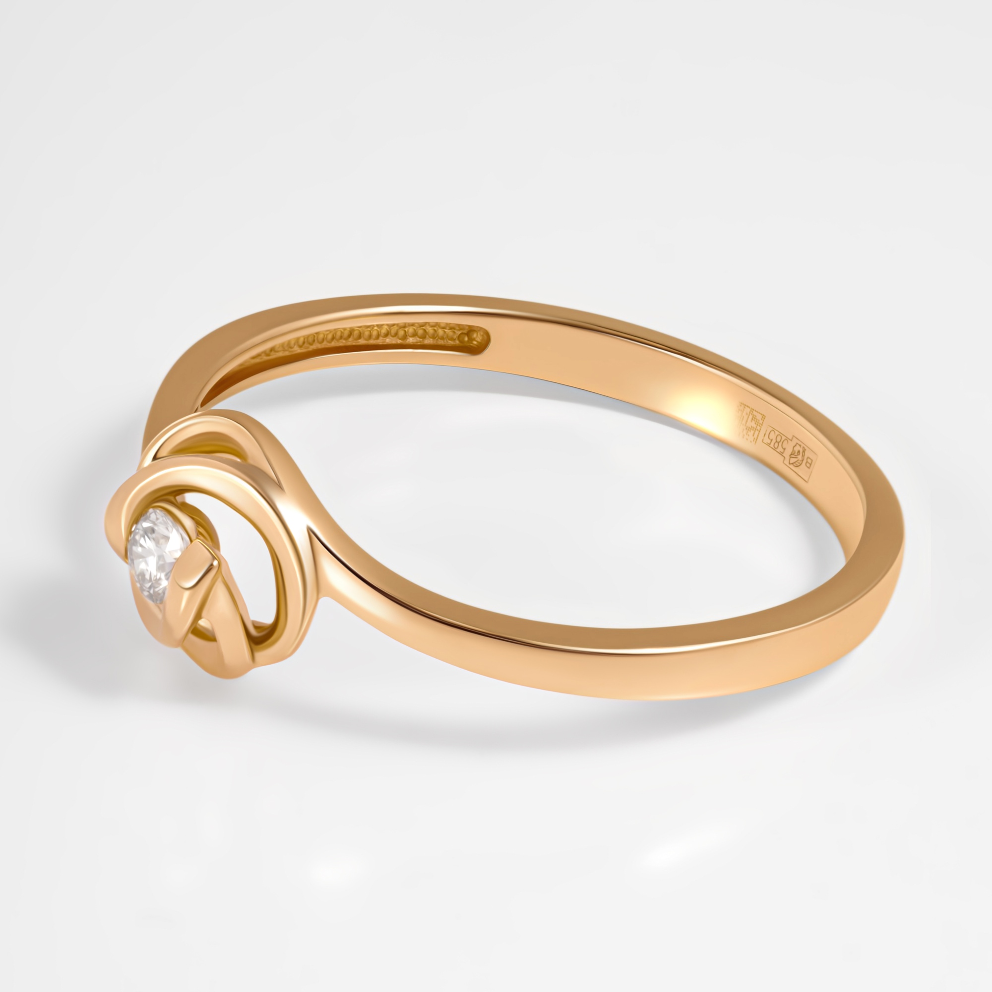 Золотое кольцо Клондайк из красного золота 585 пробы со вставками из драгоценных камней (бриллиант) ЛХ01-00975-01-001-01-00, размеры от 16 до 16
