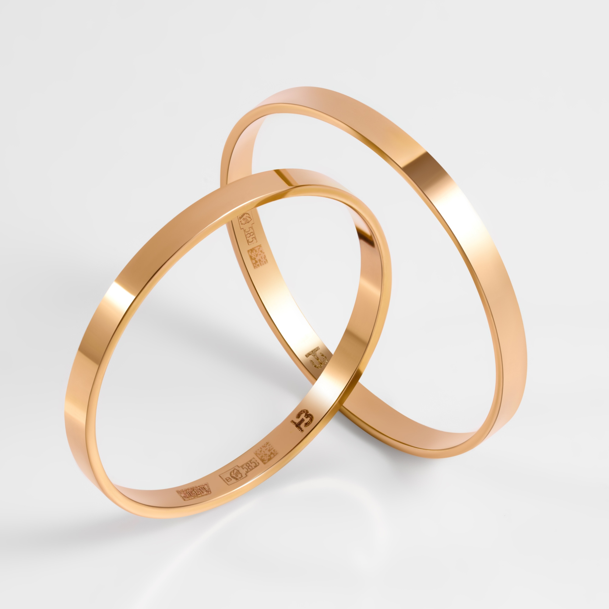 Золотое кольцо обручальное Гавва из красного золота 585 пробы ДЦКОП-1,75