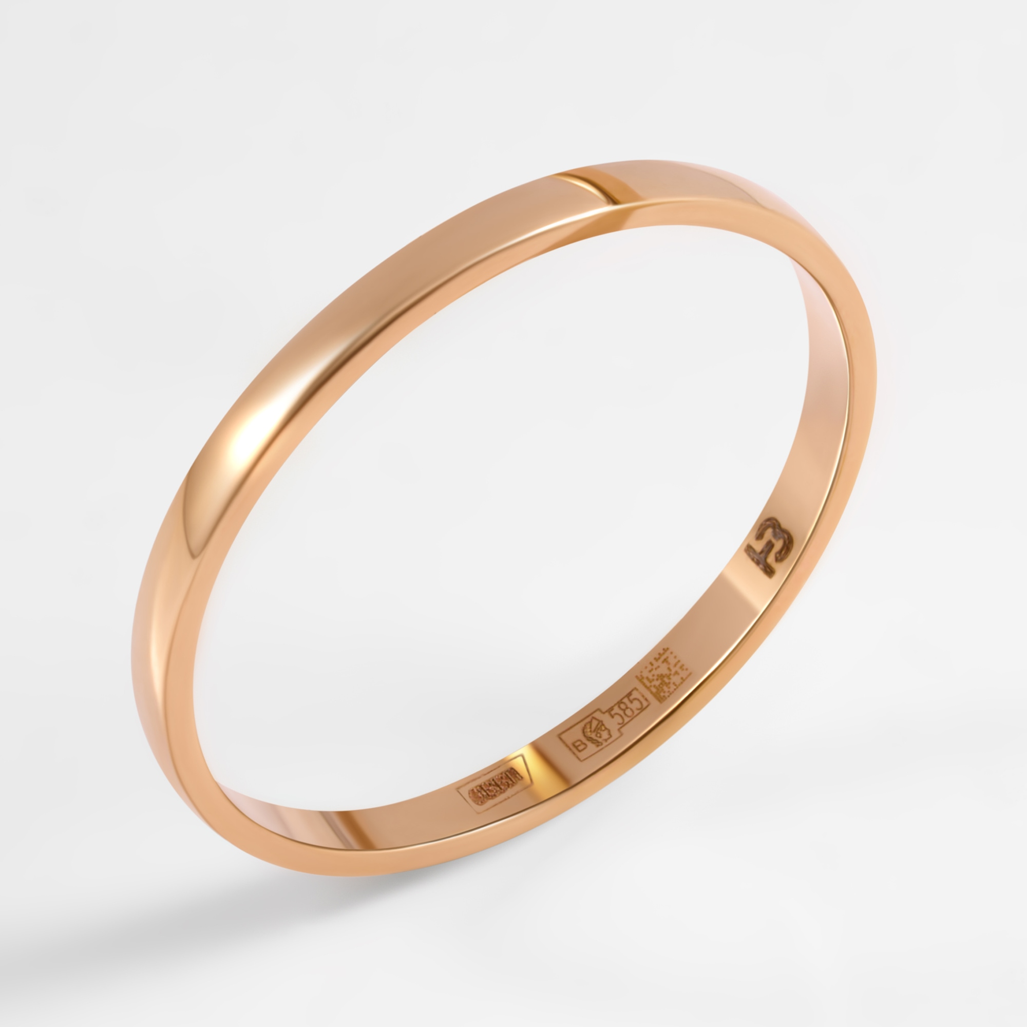 Золотое кольцо обручальное Гавва из красного золота 585 пробы ДЦКО-1,5