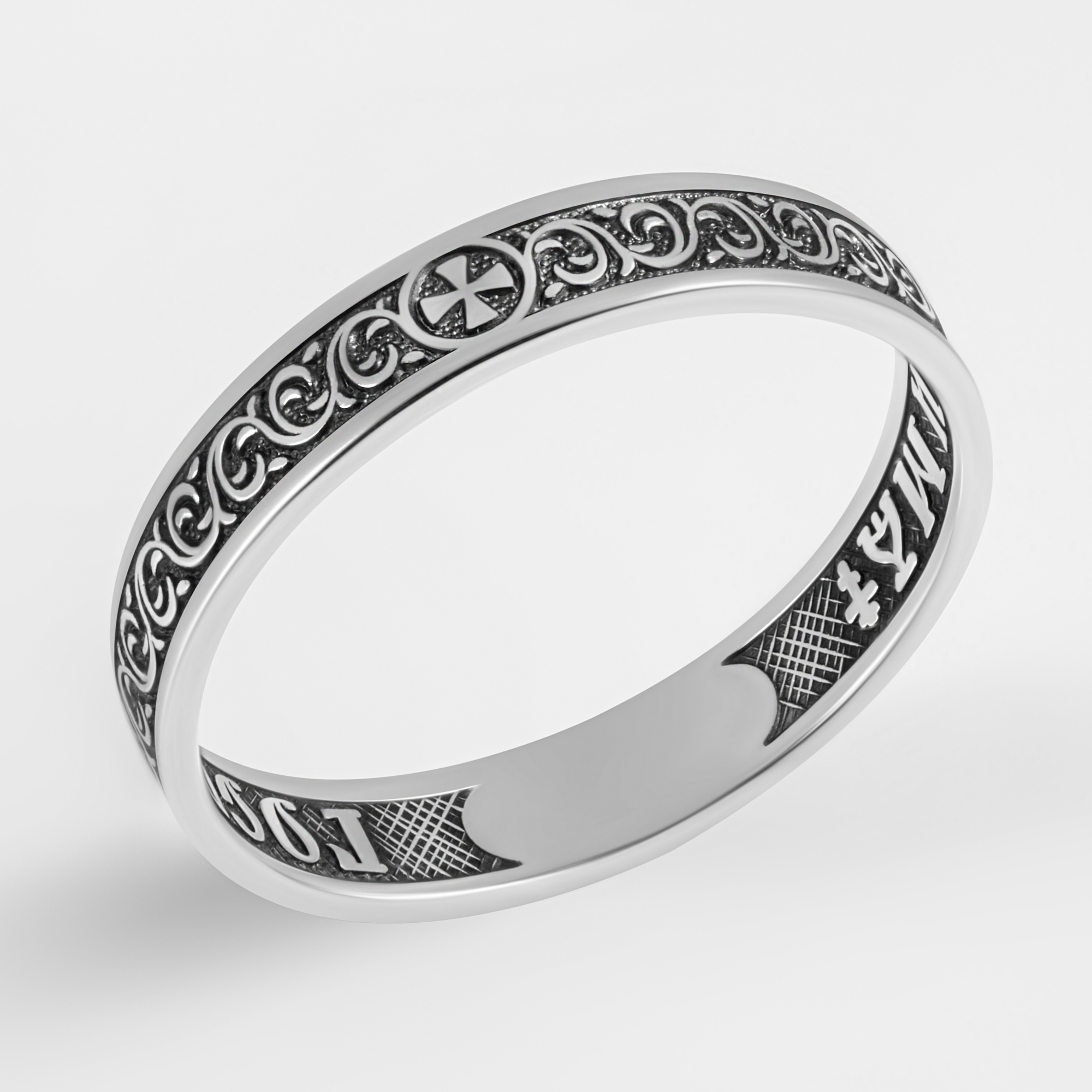 Серебряное кольцо обручальное Серебро россии РОК-175