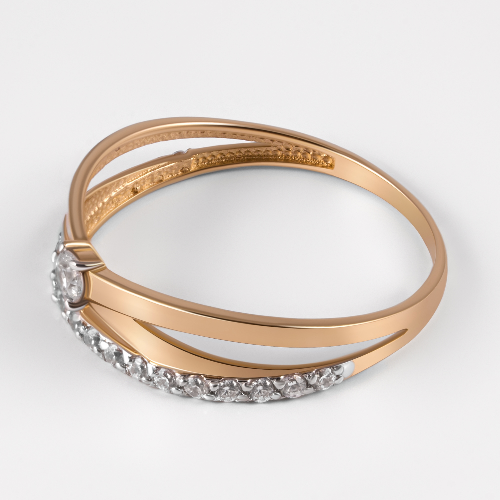 Золотое кольцо Liberty из красного золота 585 пробы РЫ1007541