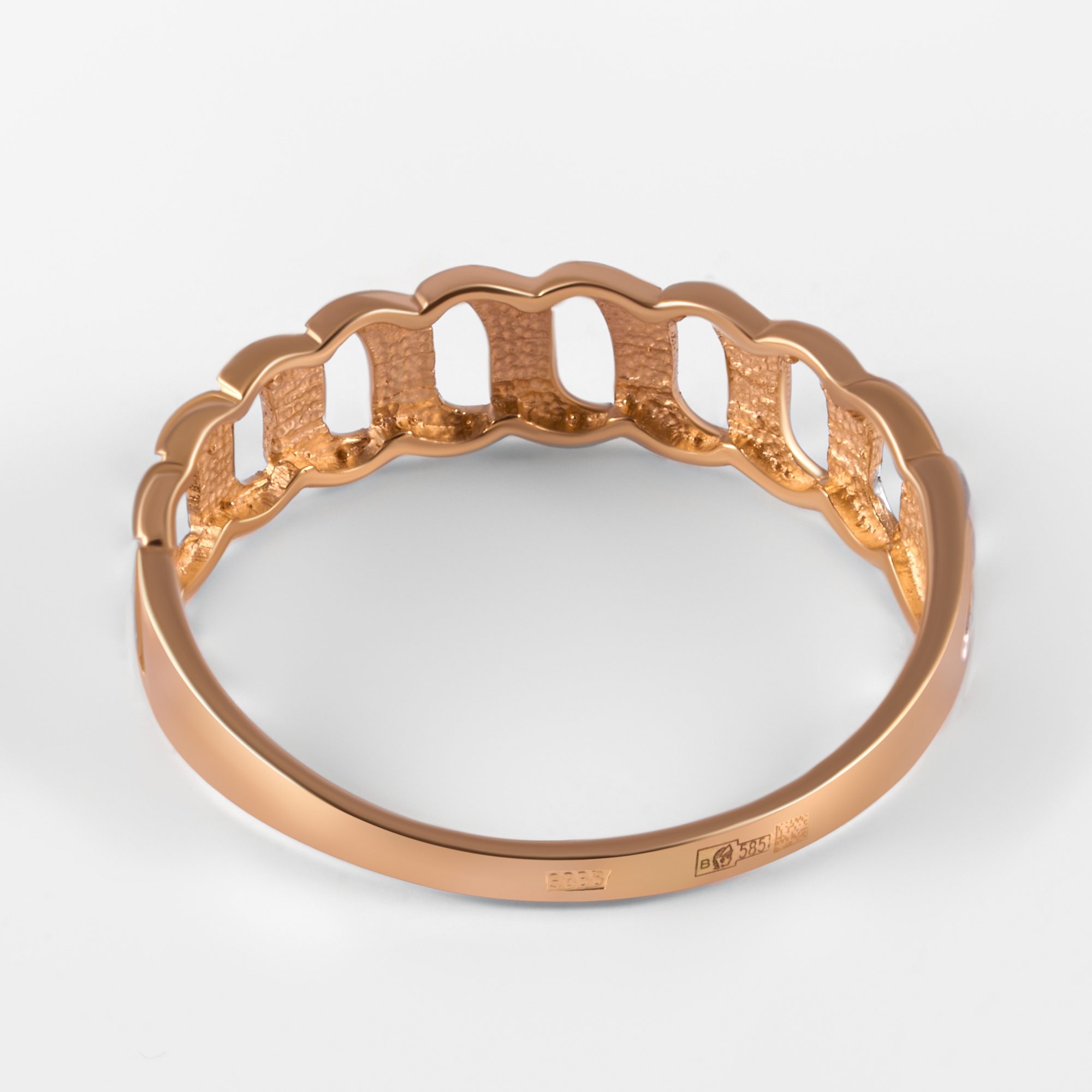 Золотое кольцо Liberty из красного золота 585 пробы РЫ1608099, размеры от 16 до 18