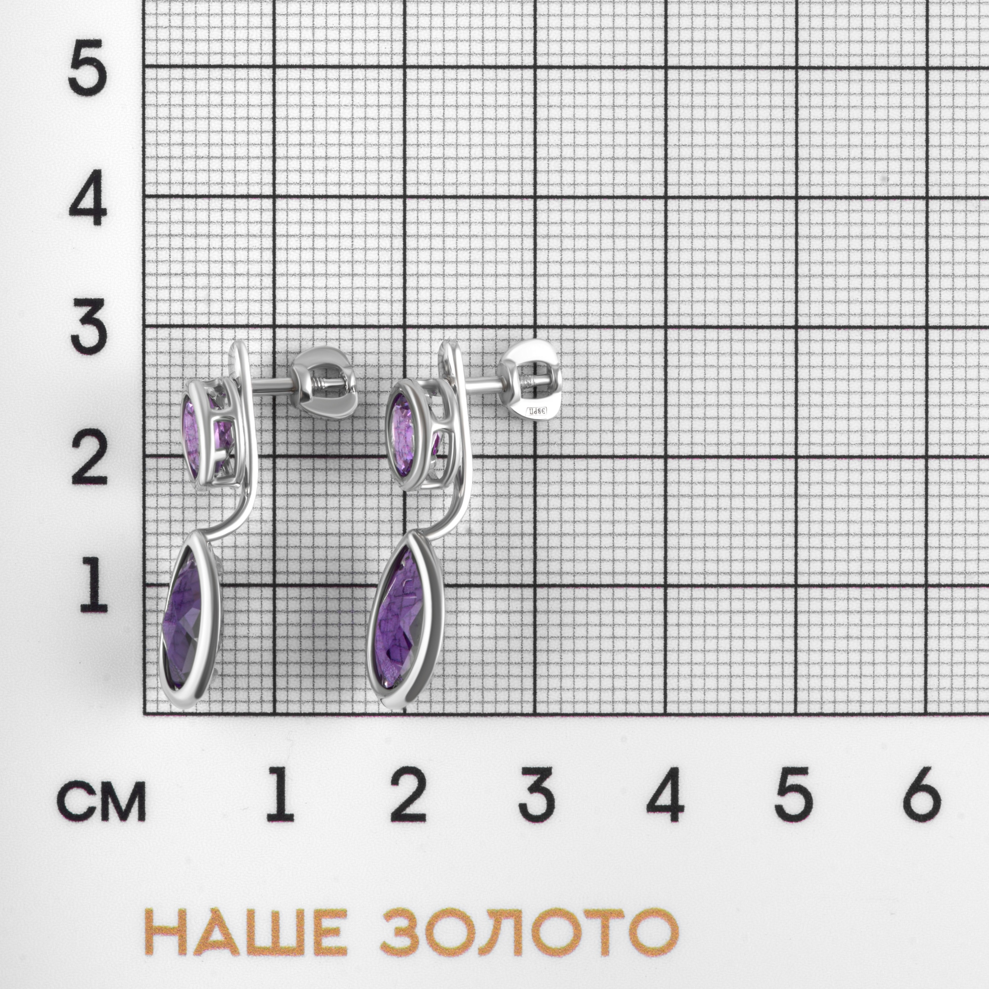 Серебряные серьги гвоздики Инталия ИТ202784-001-0019
