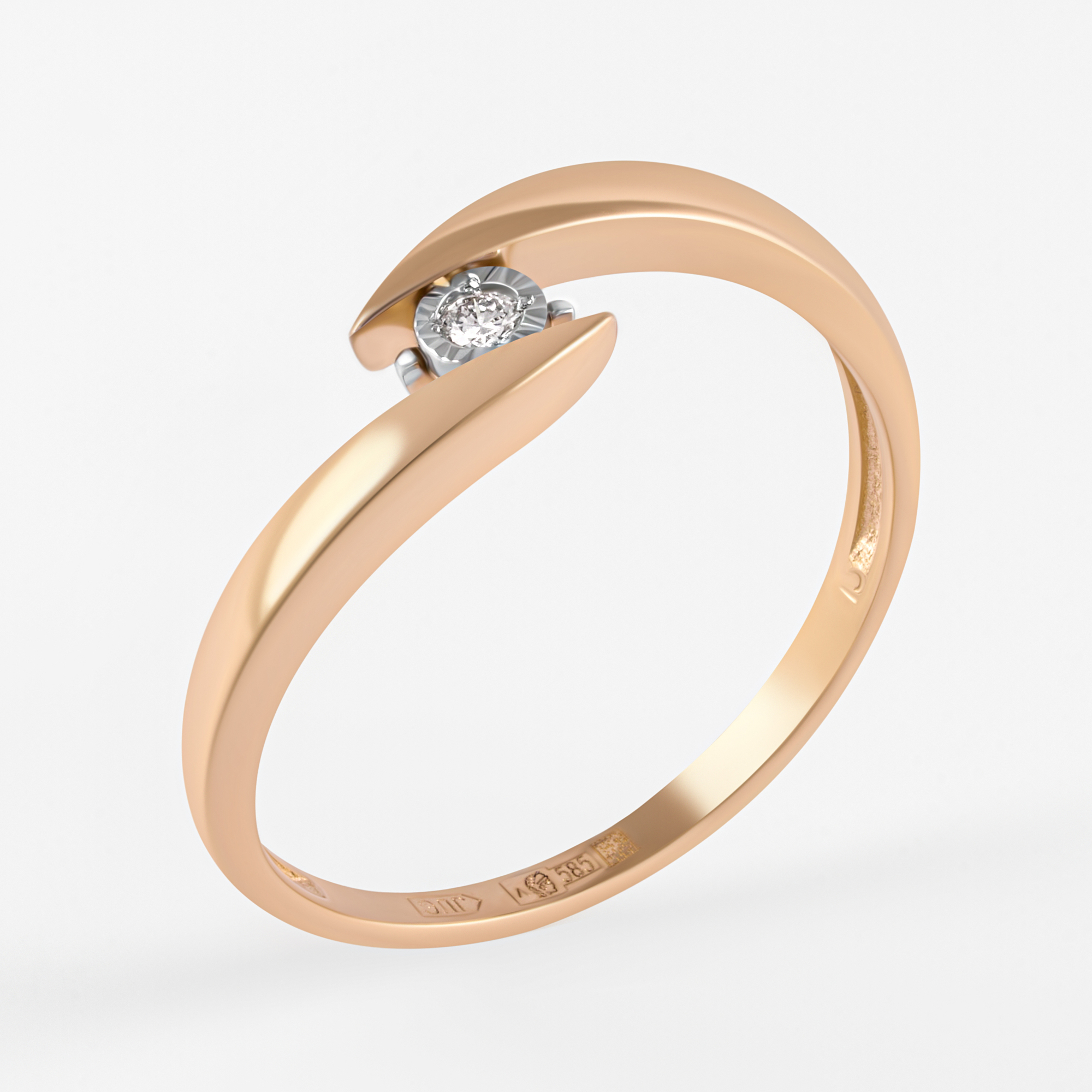 Золотое кольцо Альфа-карат из красного золота 585 пробы КР3213050/9