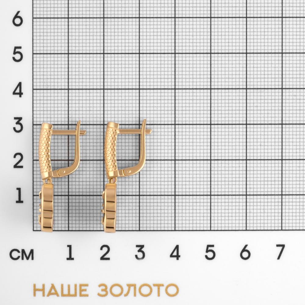 Золотые серьги подвесные Бергер из красного золота 585 пробы Б2120228